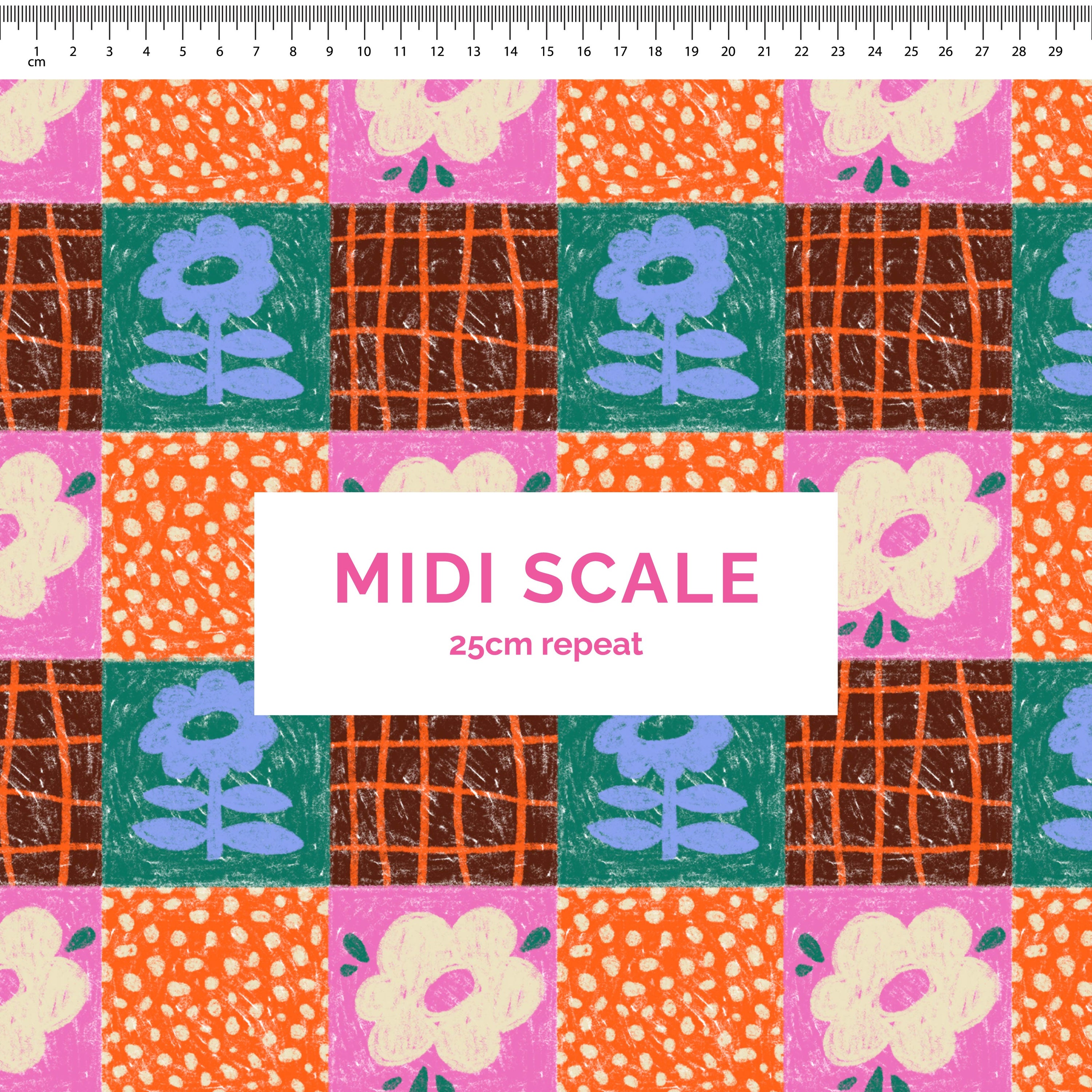 Midnight Patchwork - 0.5m - Midi Scale - Cotton Woven