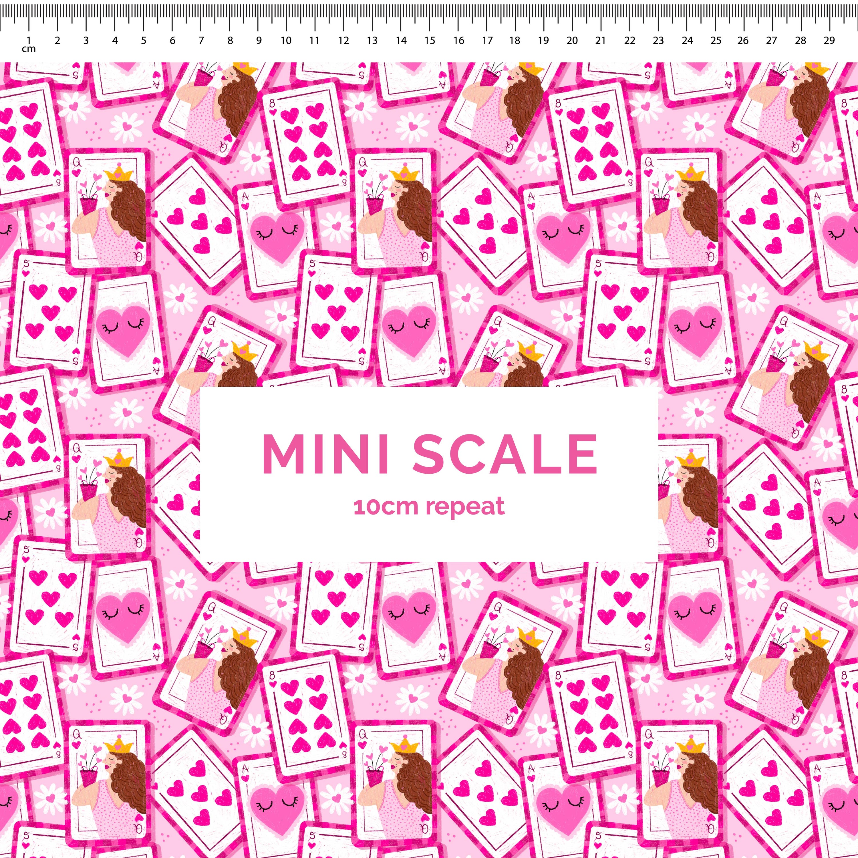 Queen of Hearts - 0.5m - Mini Scale - Cotton Woven
