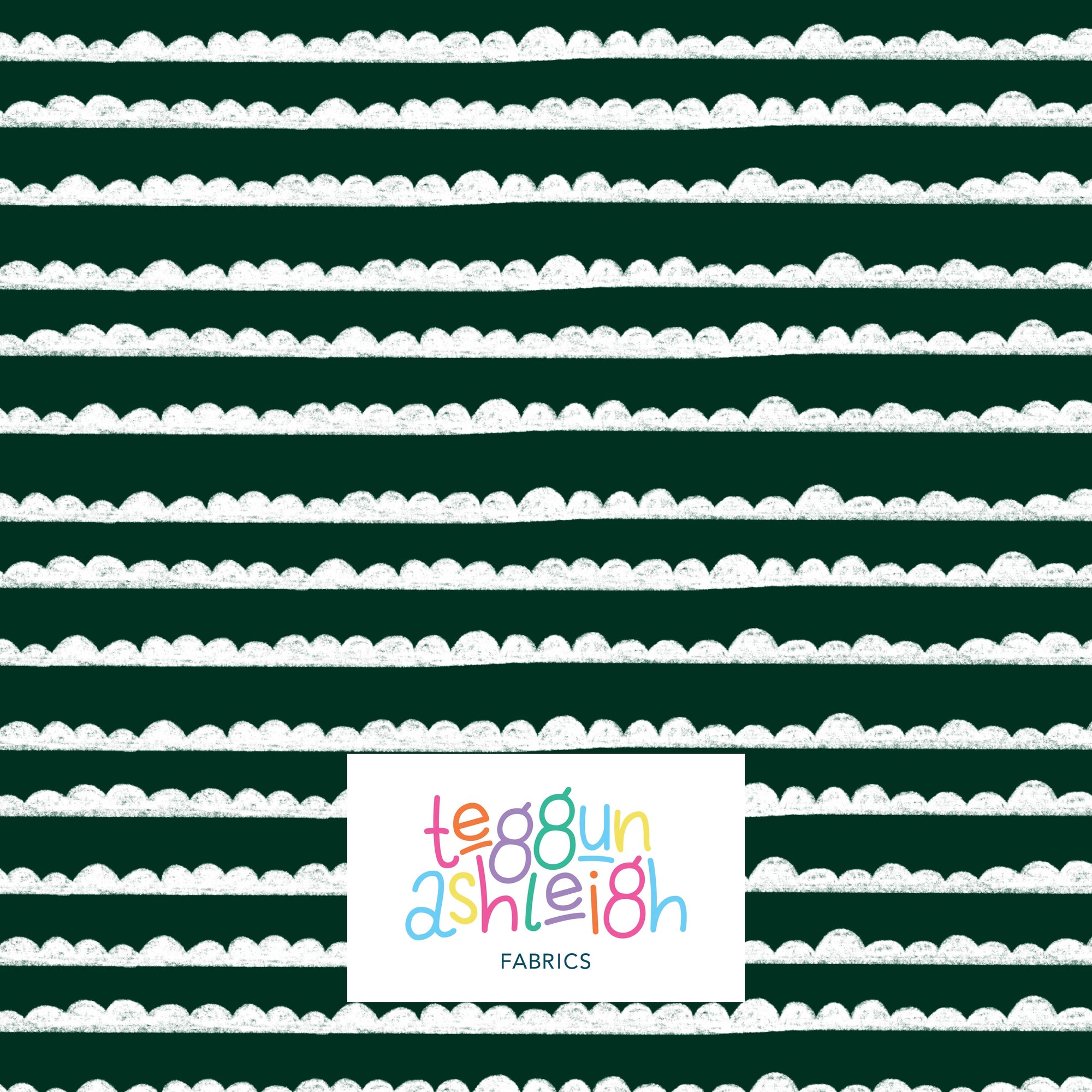 Pre-Order: Bubble Stripes (White on Dark Green)