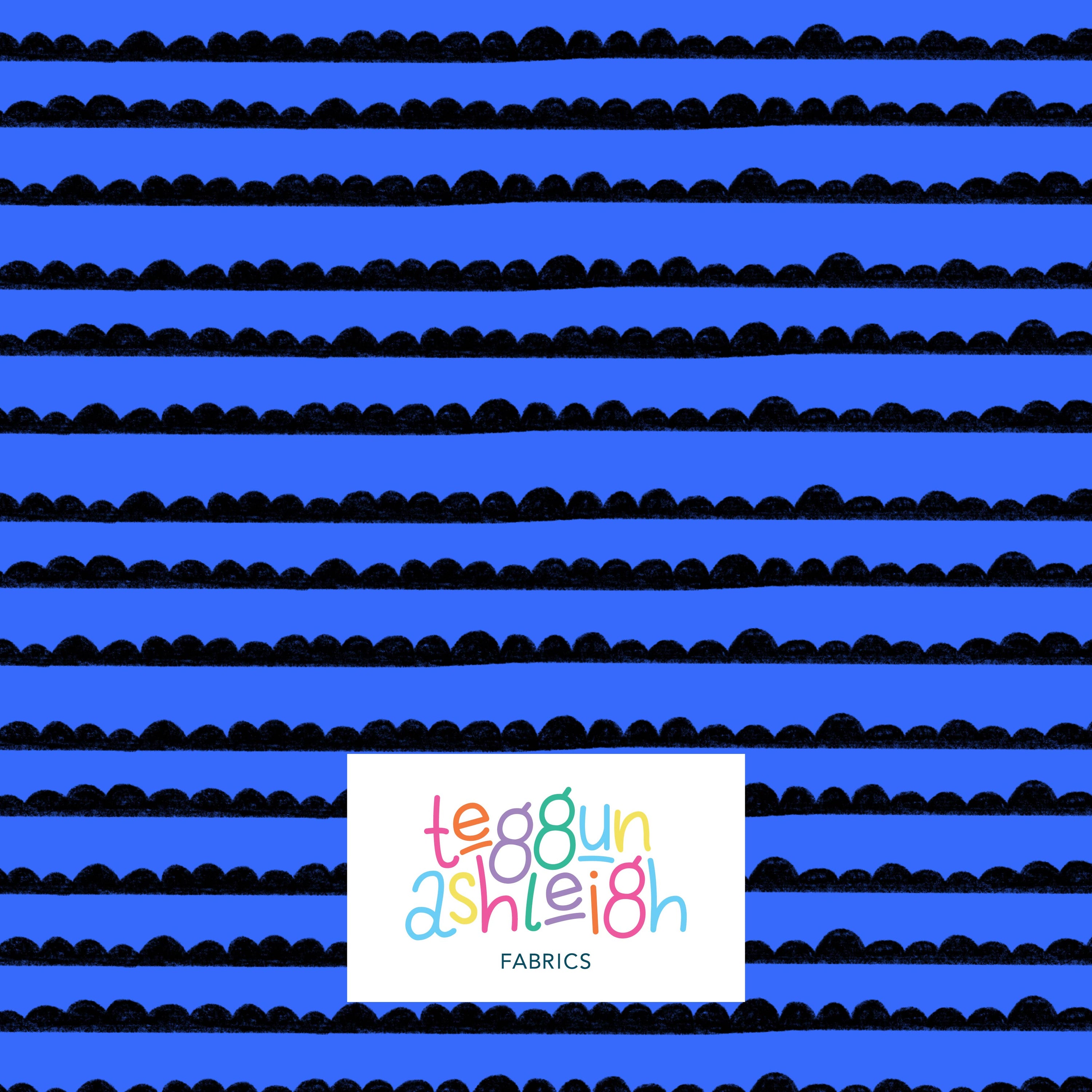 Pre-Order: Bubble Stripes (Black on Blue)