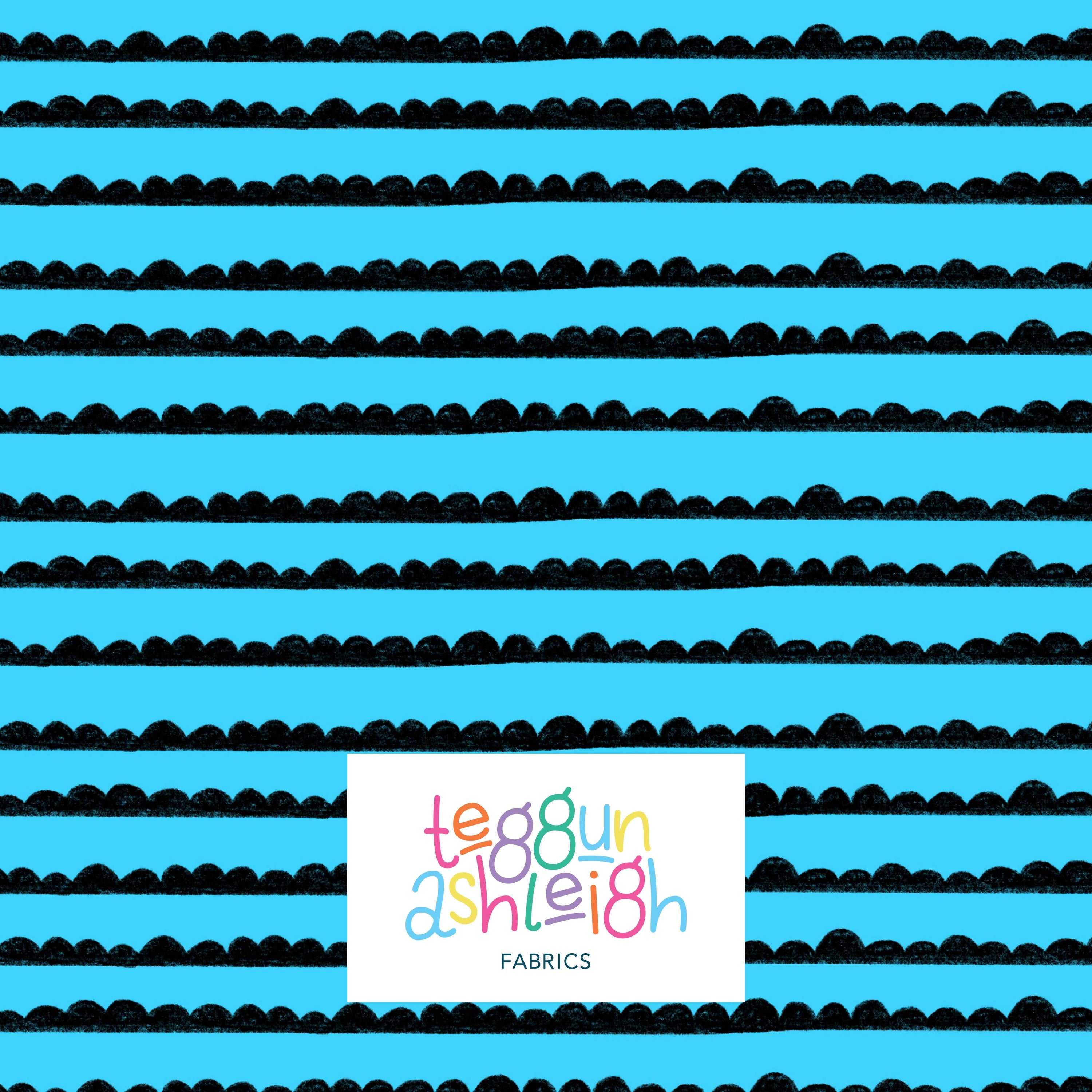 Pre-Order: Bubble Stripes (Black on Light Blue)