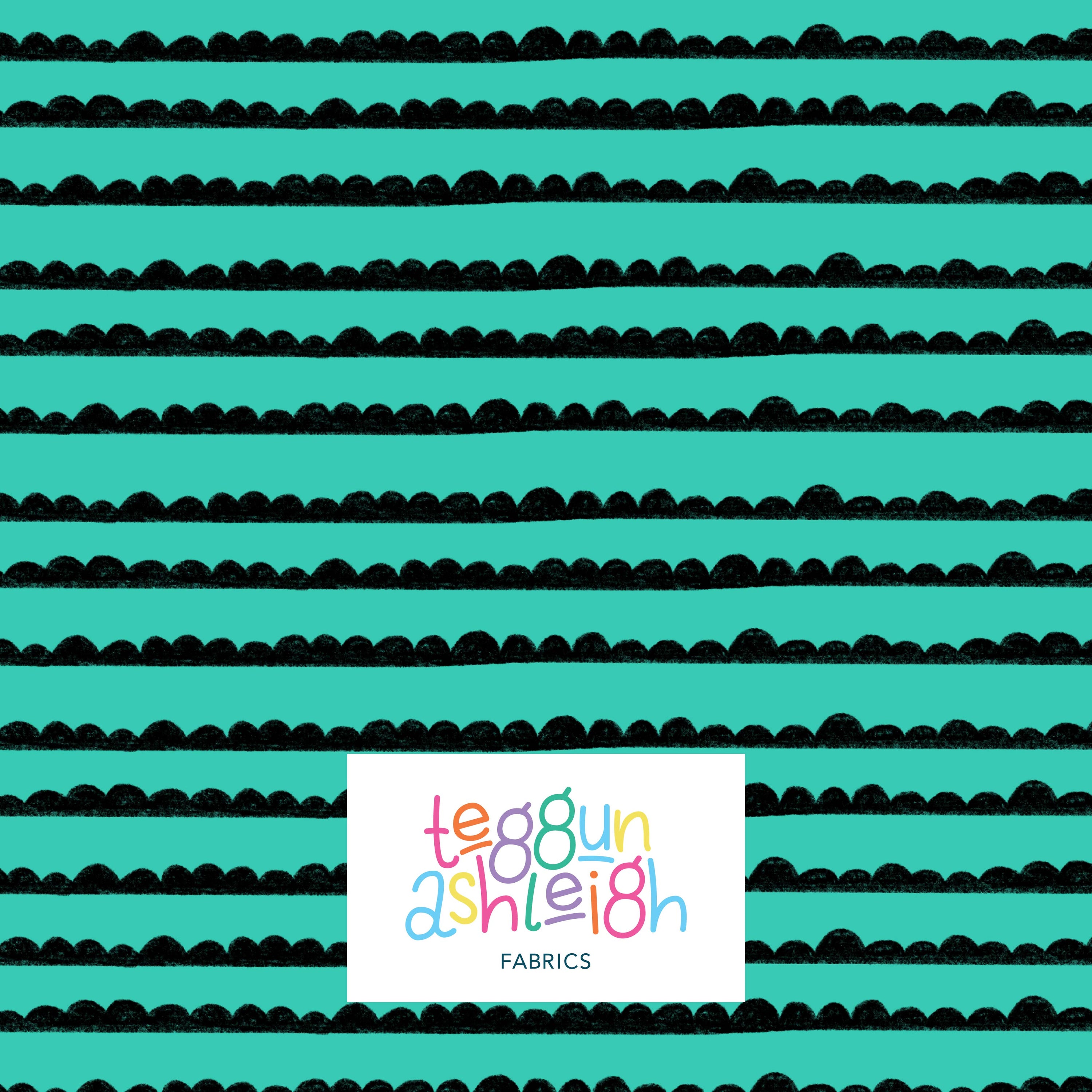 Pre-Order: Bubble Stripes (Black on Teal)