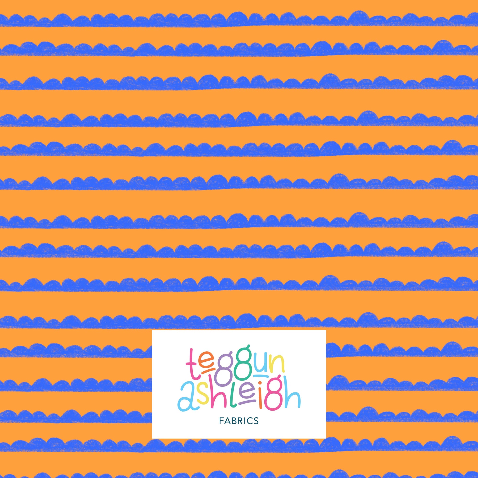 Pre-Order: Bubble Stripes (Blue on Orange)