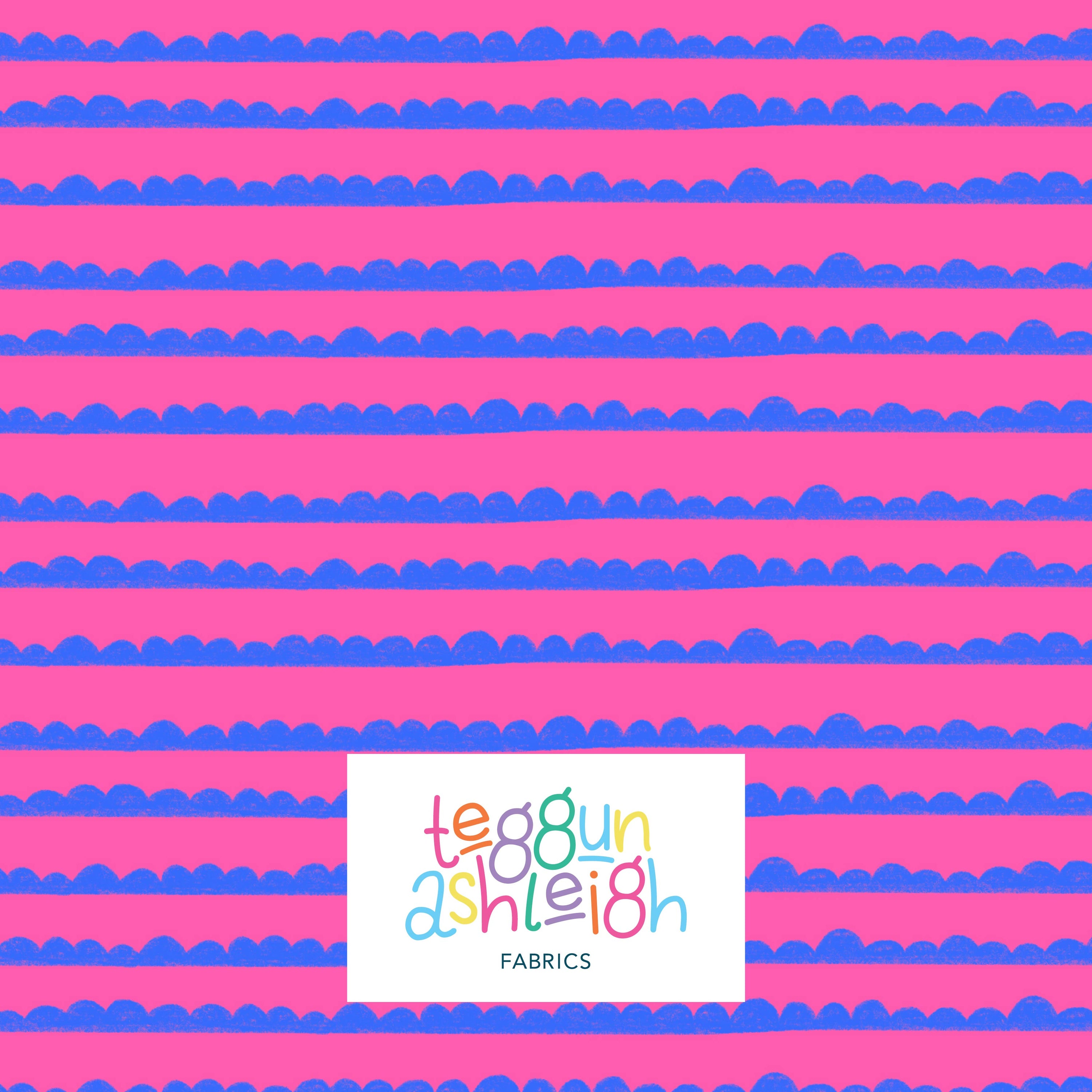 Pre-Order: Bubble Stripes (Blue on Pink)