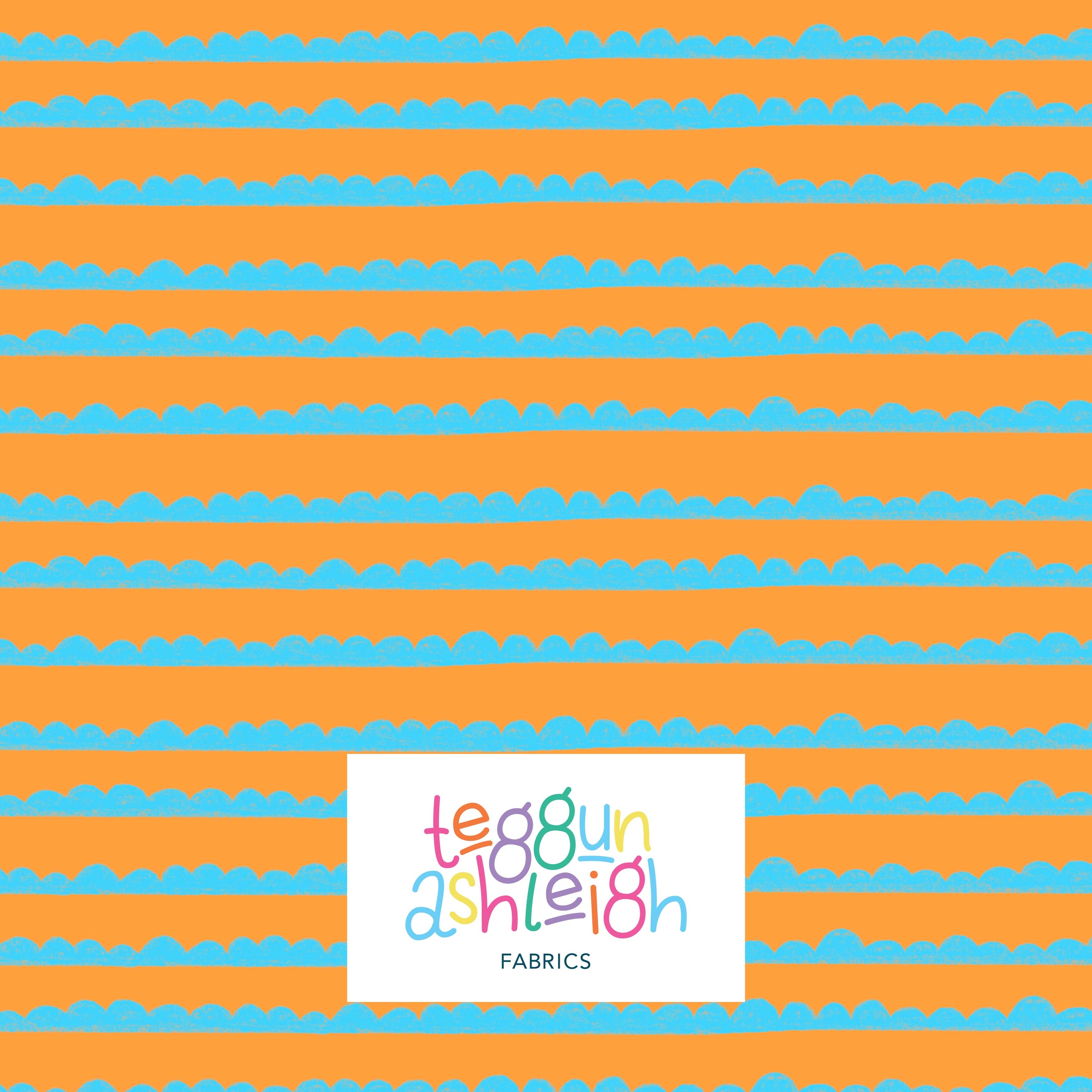 Pre-Order: Bubble Stripes (Light Blue on Orange)