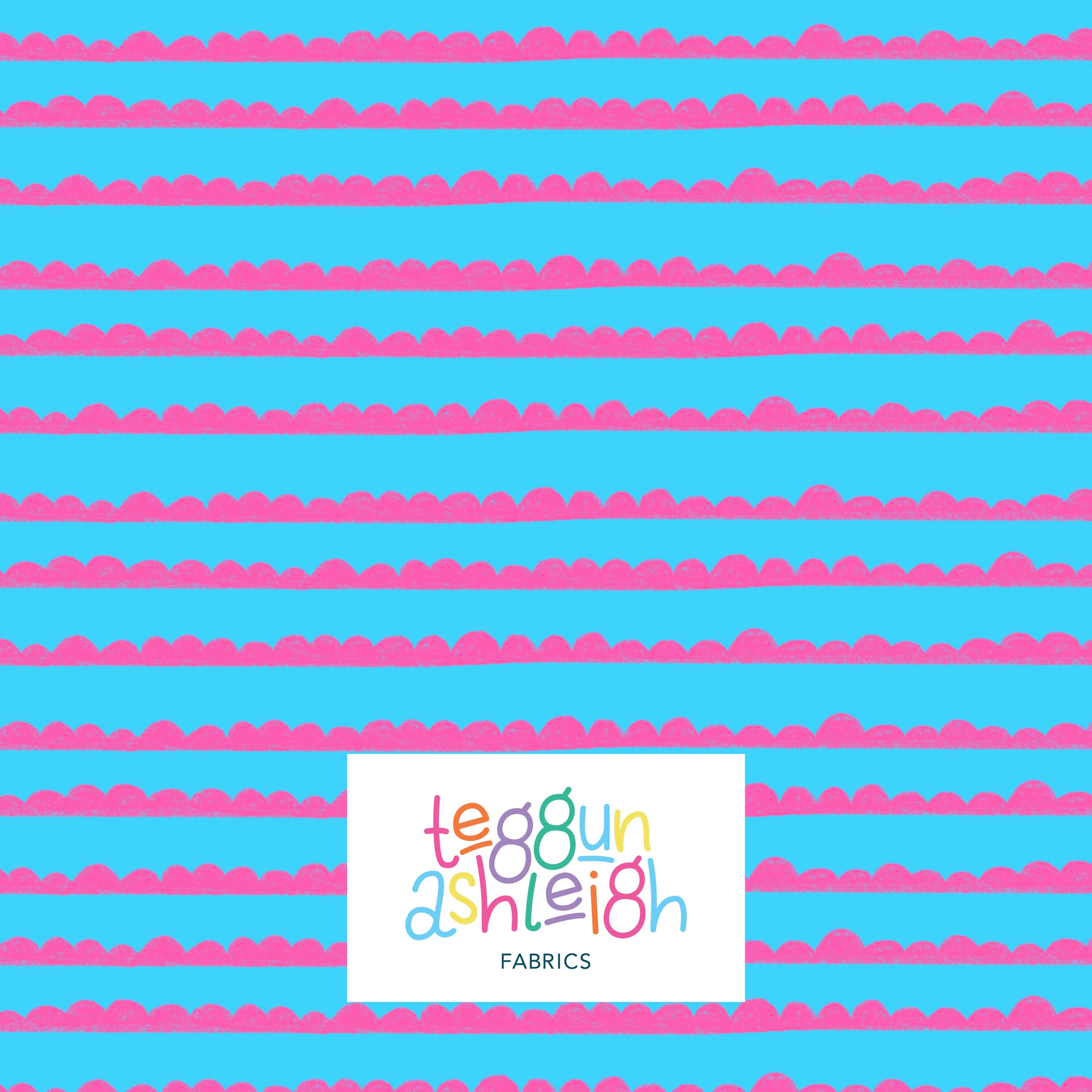 Pre-Order: Bubble Stripes (Pink on Light Blue)