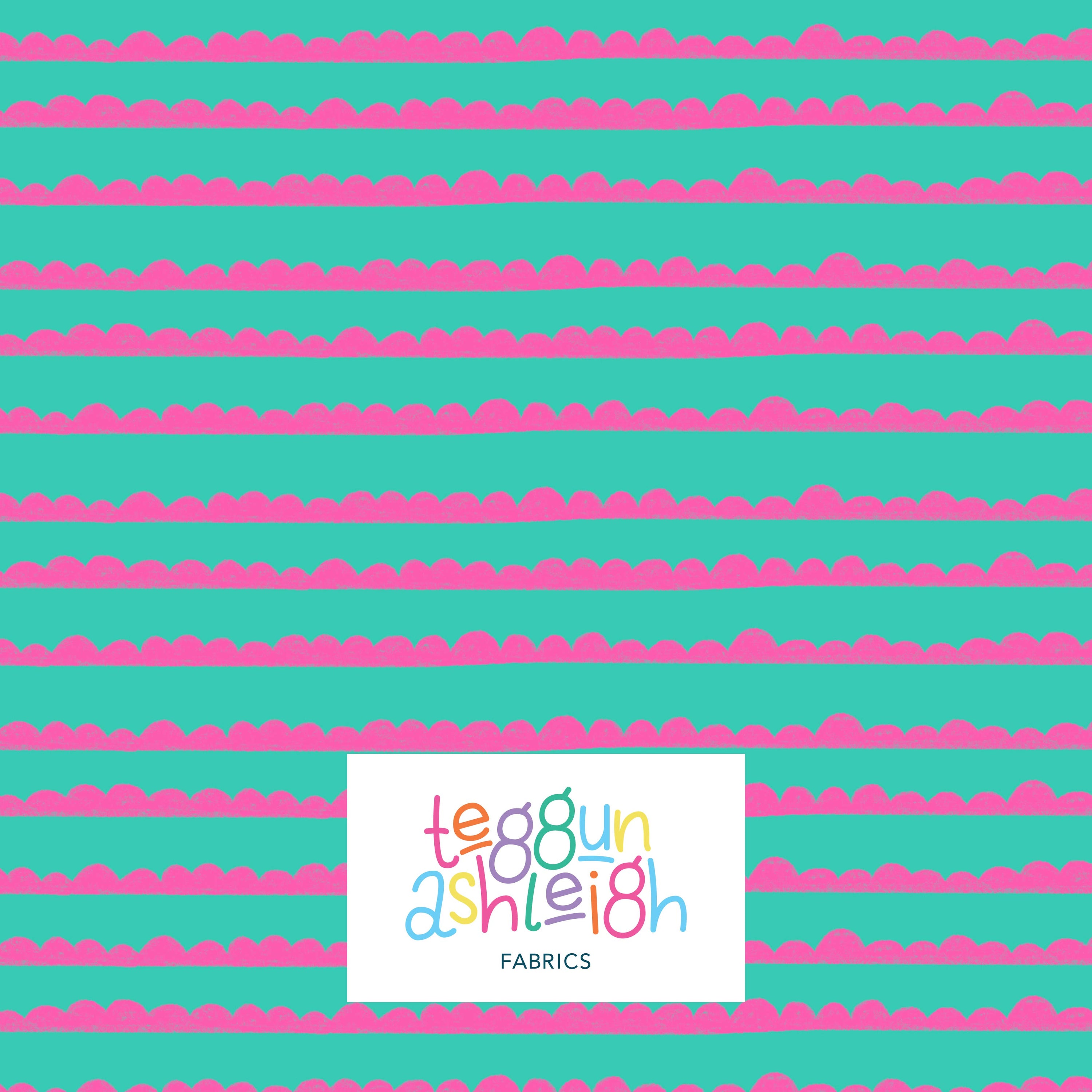 Pre-Order: Bubble Stripes (Pink on Teal)