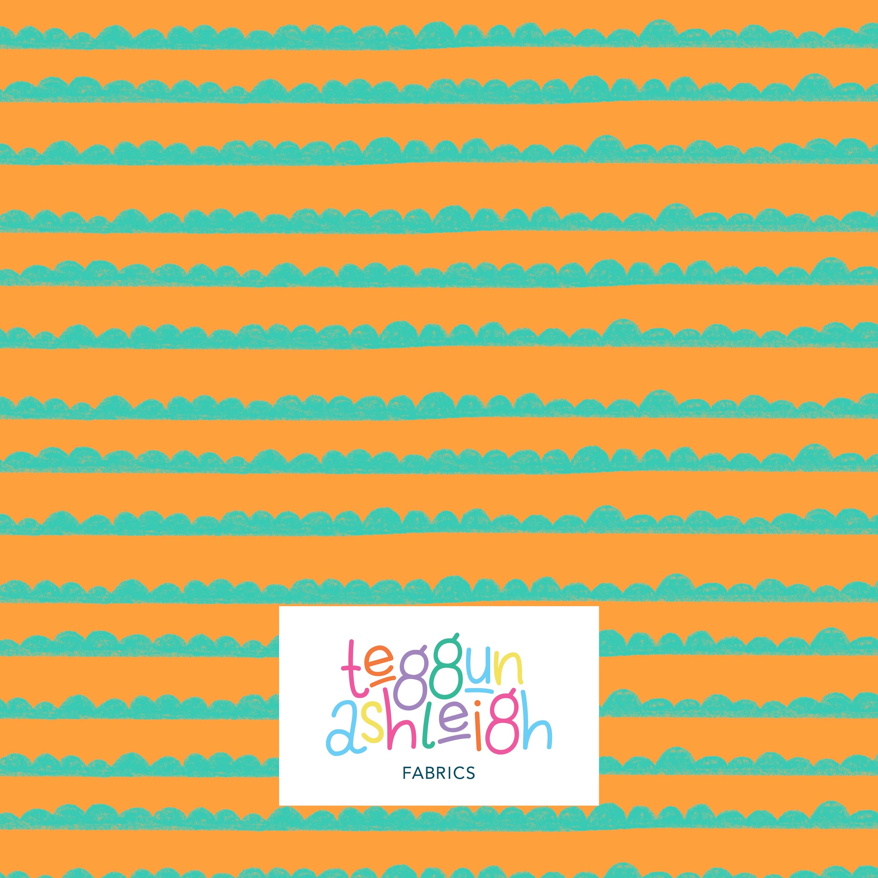 Pre-Order: Bubble Stripes (Teal on Orange)