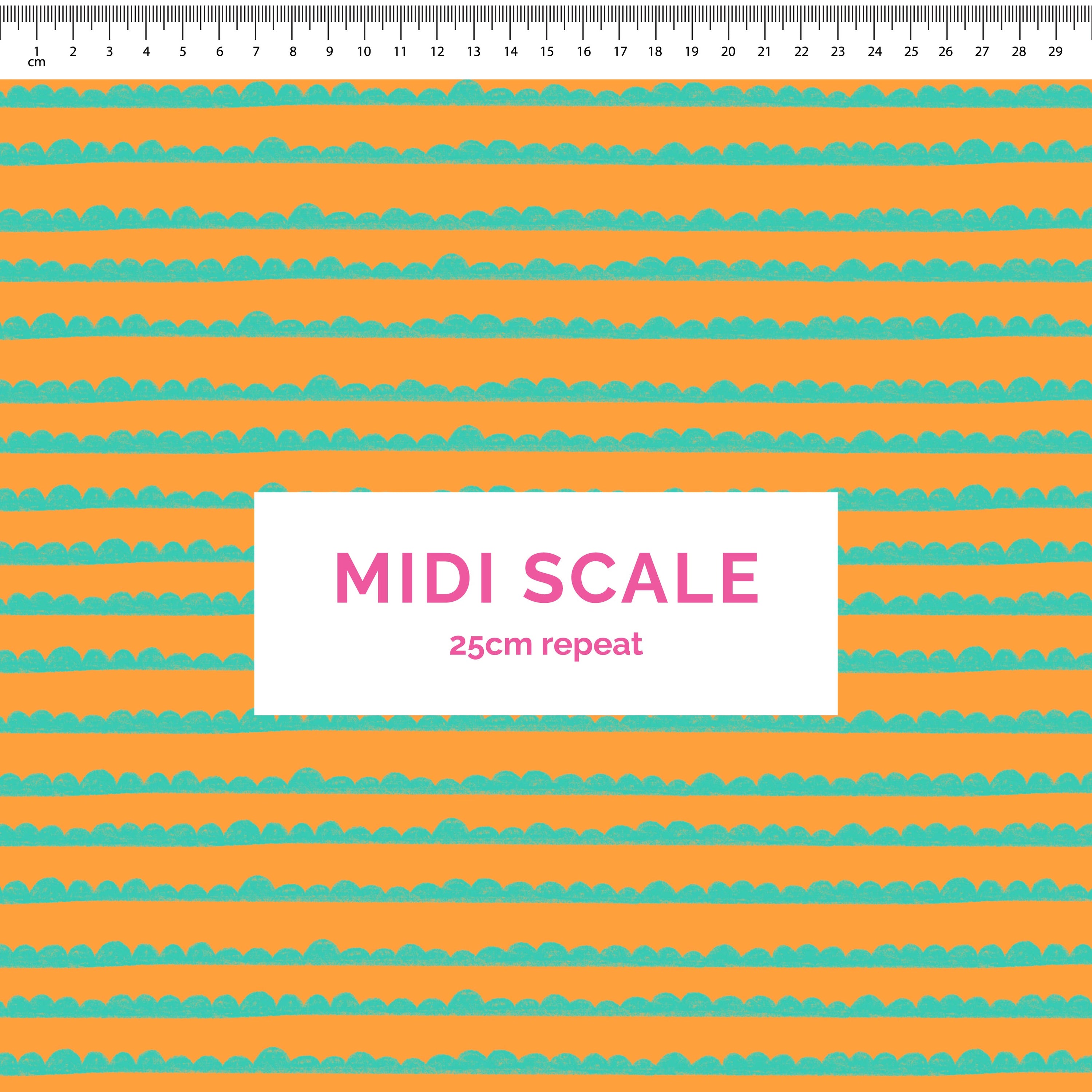 Pre-Order: Bubble Stripes (Teal on Orange)