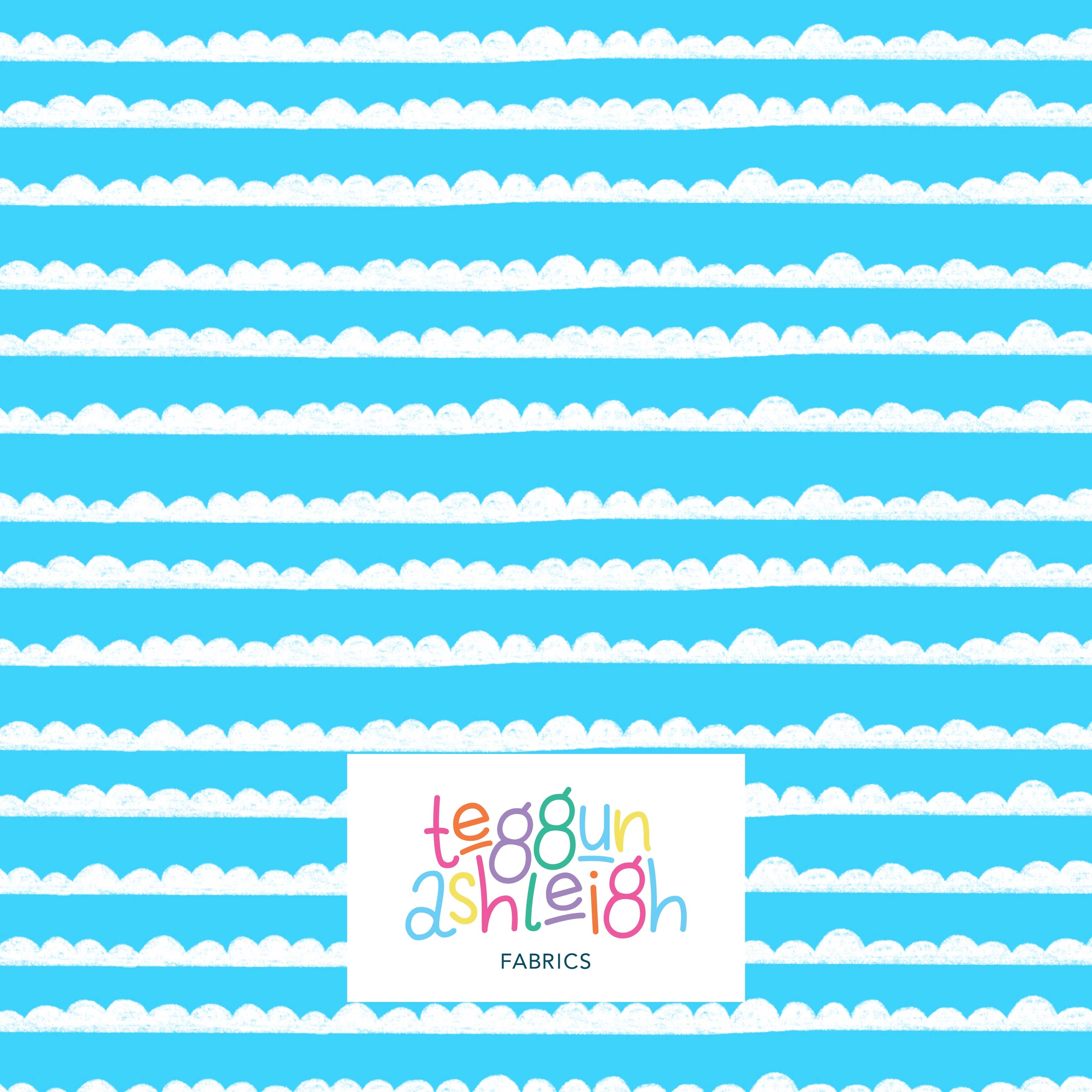 Pre-Order: Bubble Stripes (White on Light Blue)