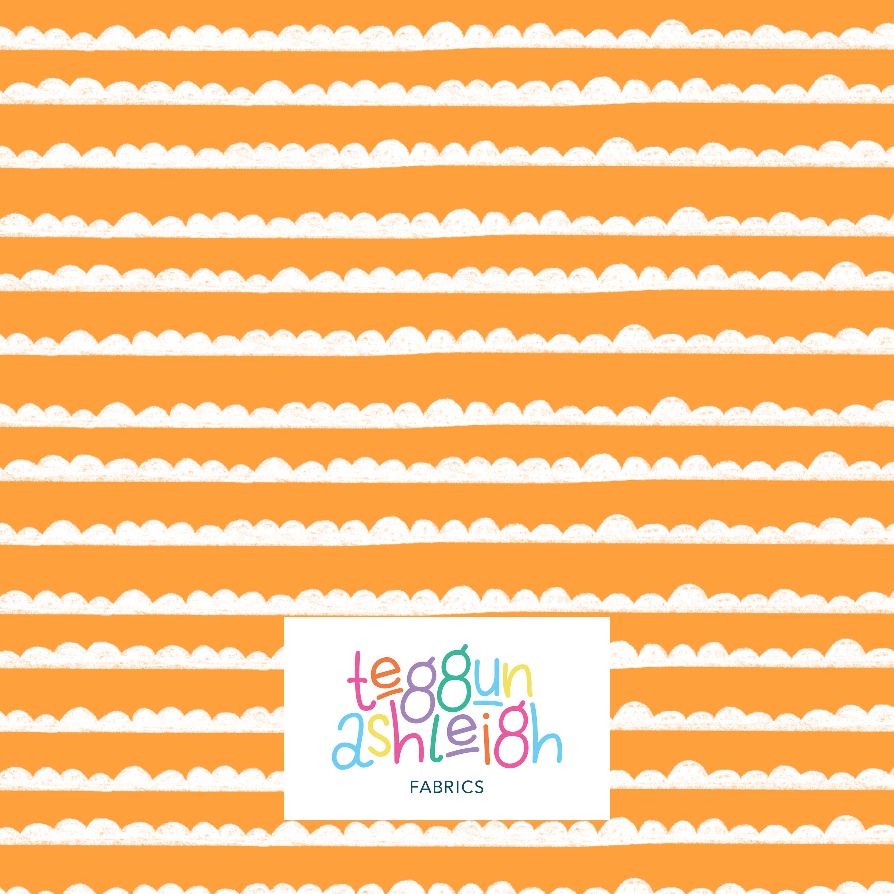 Pre-Order: Bubble Stripes (White on Orange)