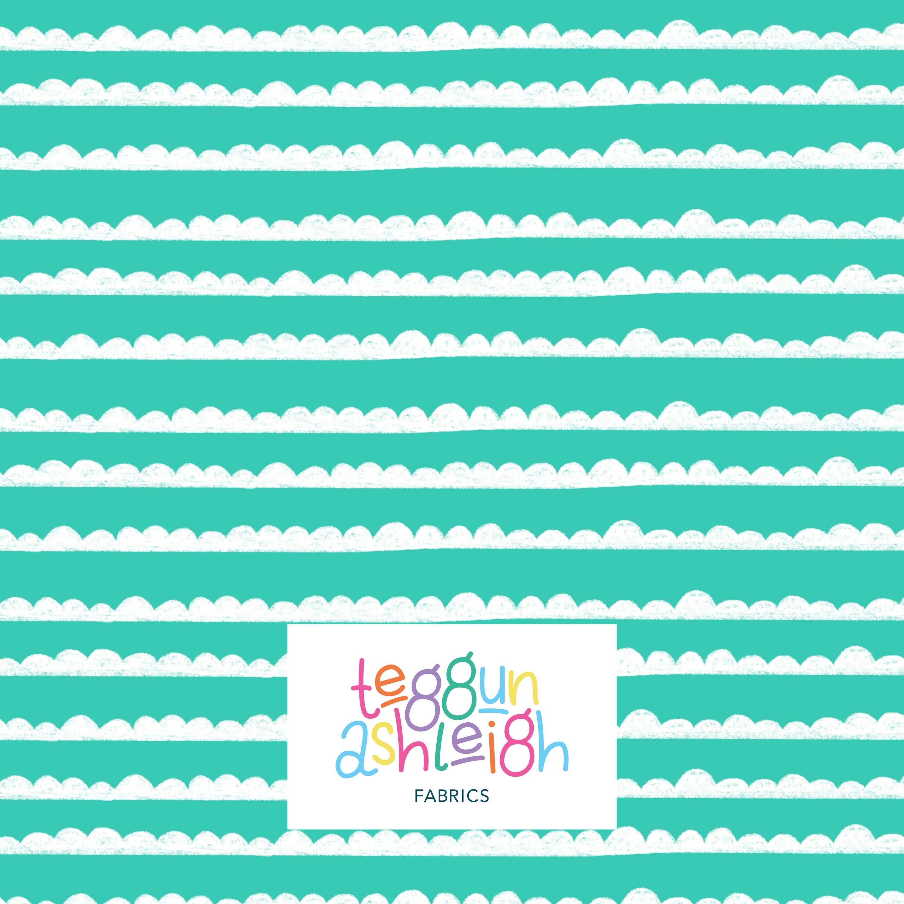 Pre-Order: Bubble Stripes (White on Teal)