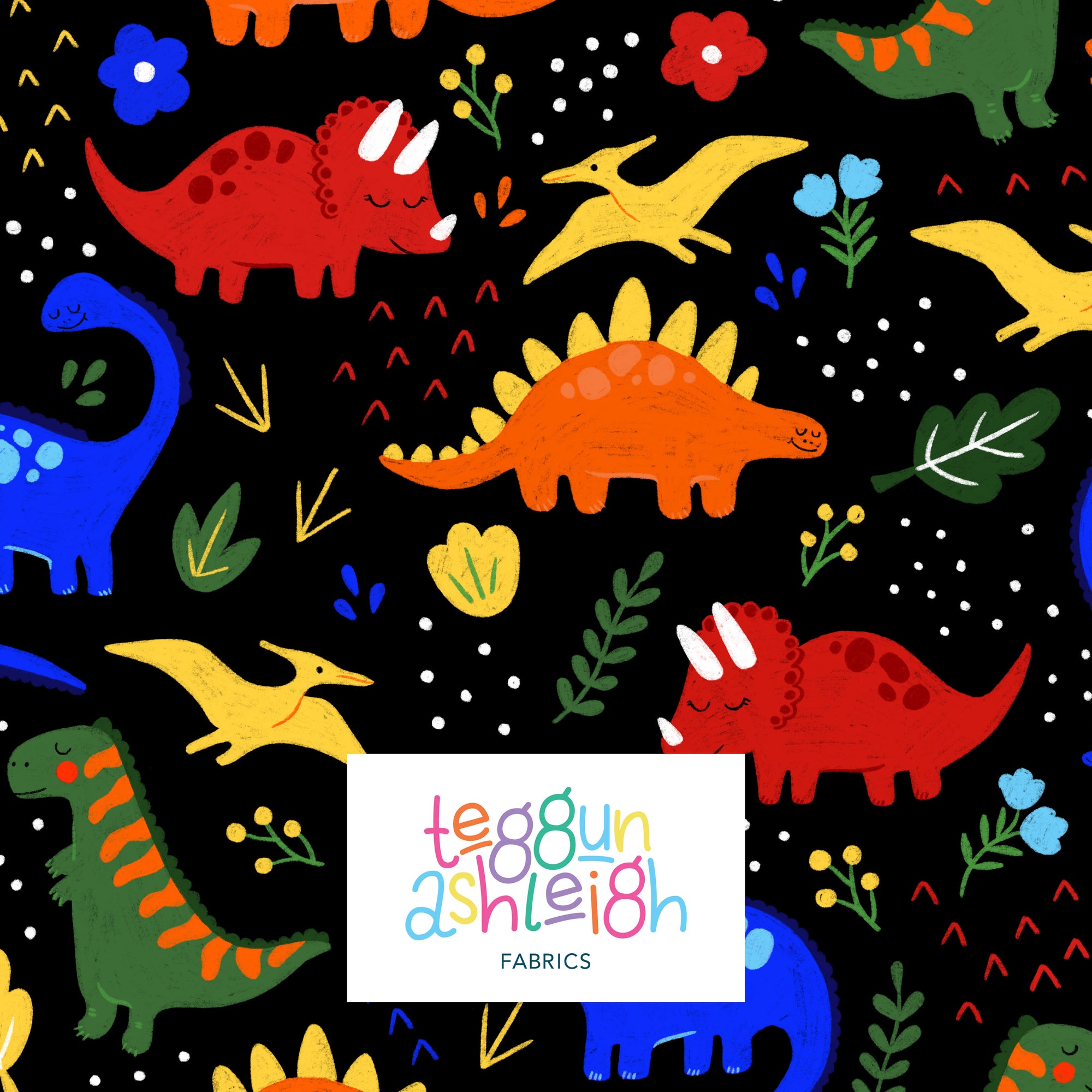 Charlies Dinos - 0.5m - Midi Scale - 260gsm Cotton Lycra