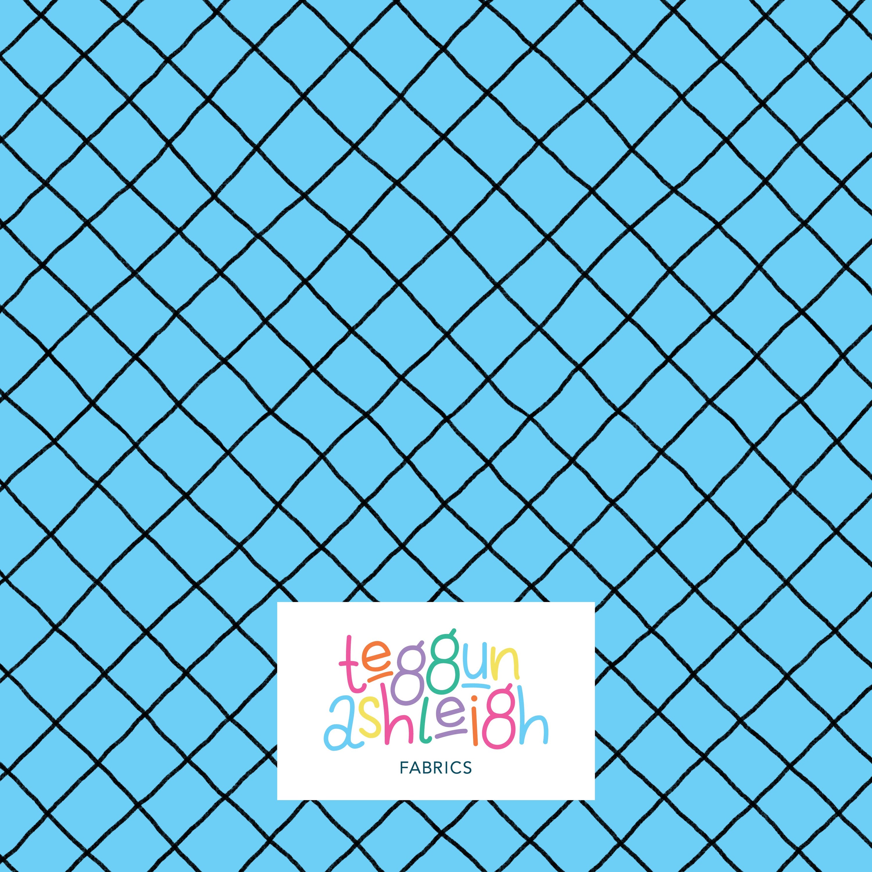 Pre-Order: Checkered Lines (Black on Light Blue)