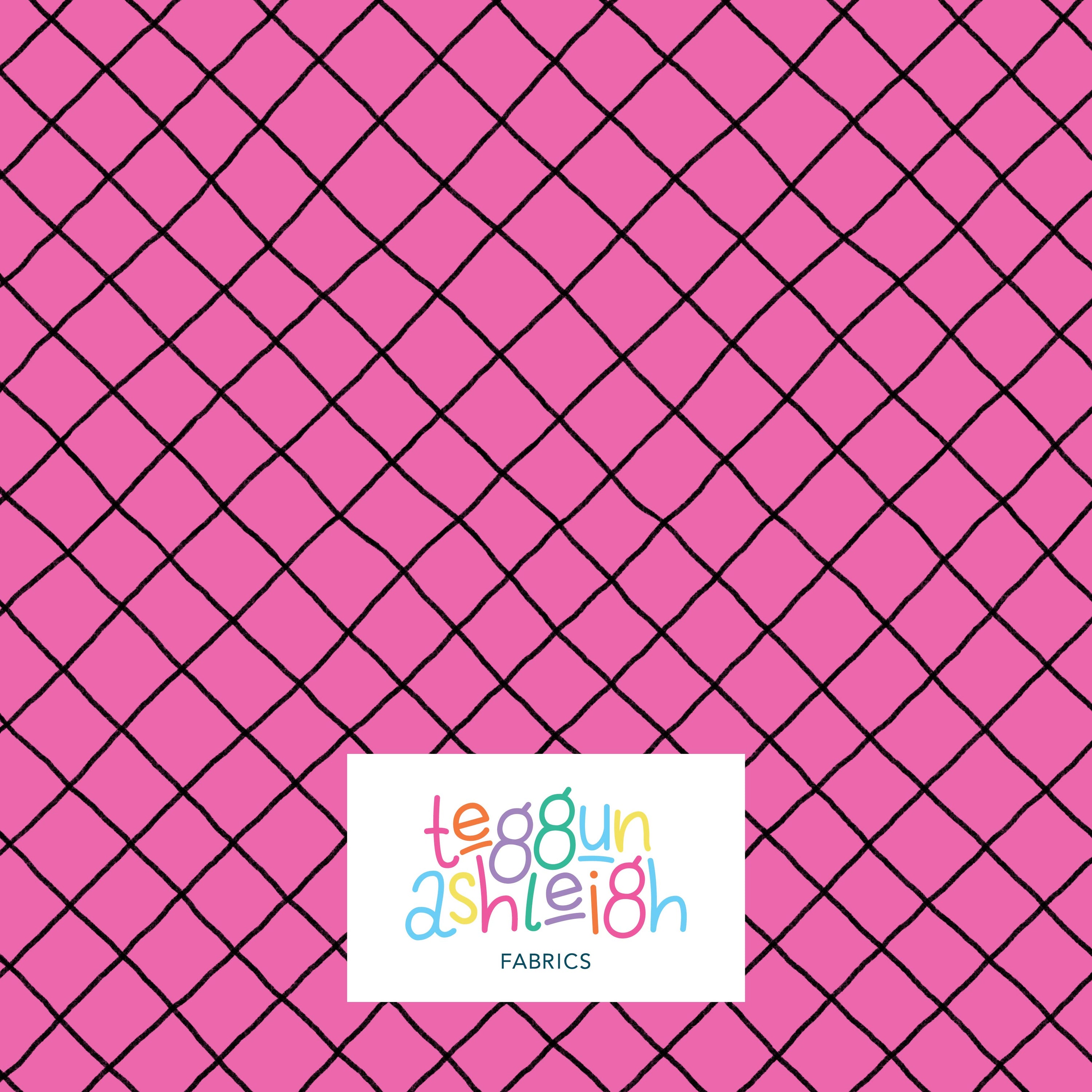 Pre-Order: Checkered Lines (Black on Pink)