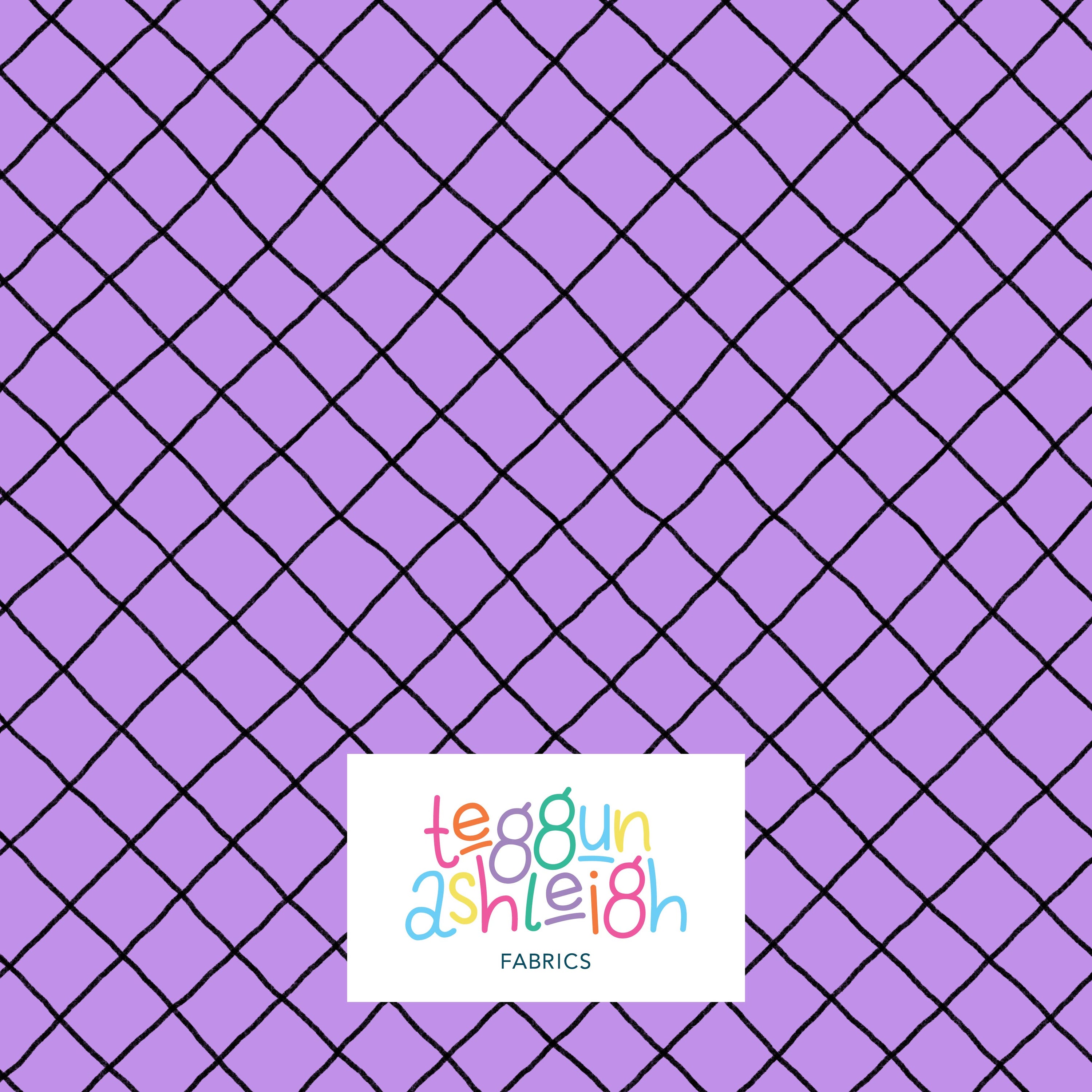 Pre-Order: Checkered Lines (Black on Purple)