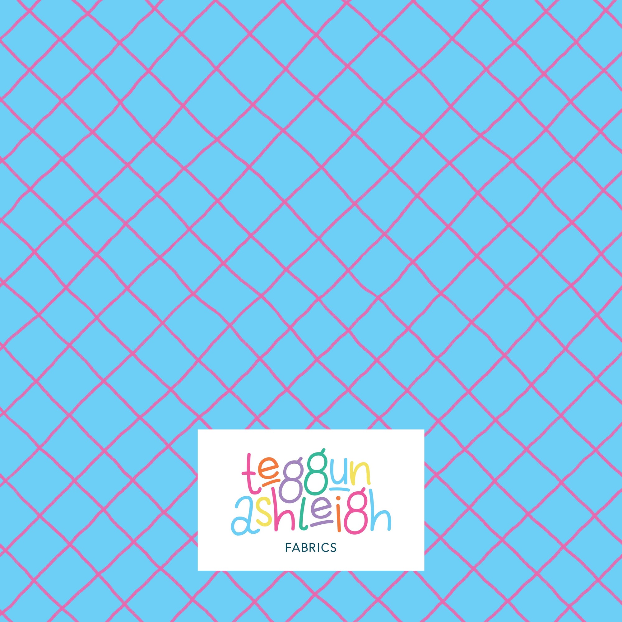 Pre-Order: Checkered Lines (Pink on Light Blue)