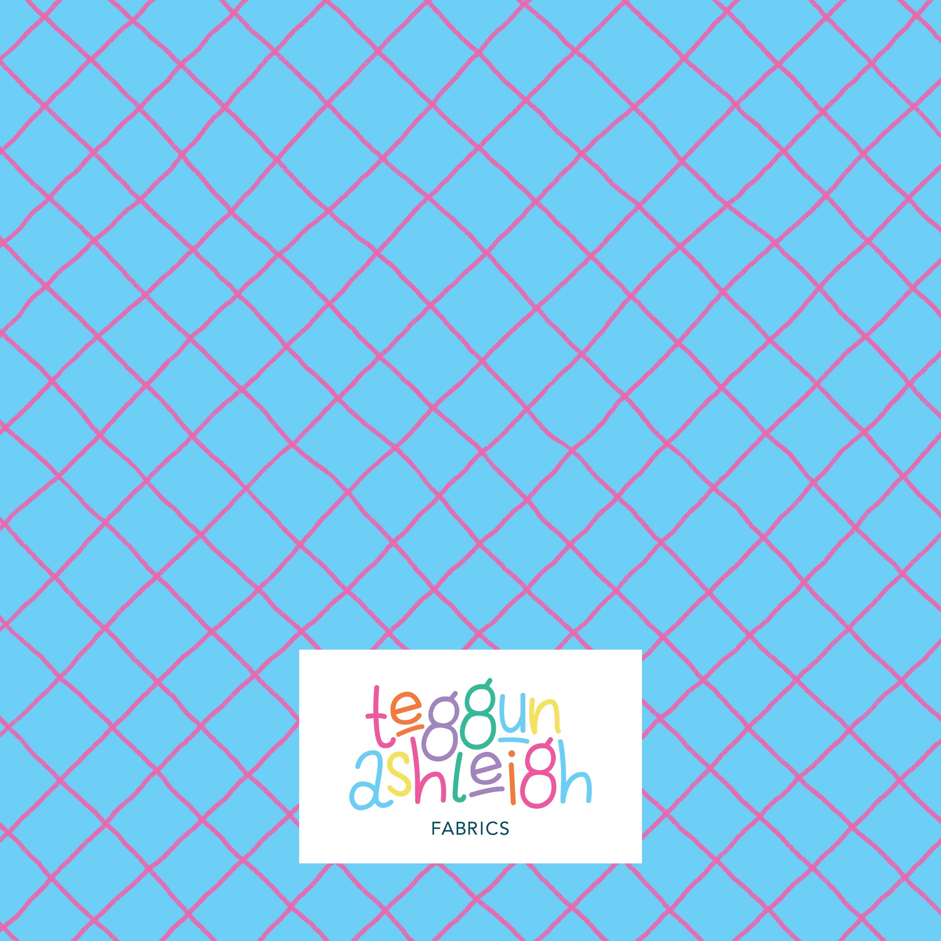 Pre-Order: Checkered Lines (Pink on Light Blue)