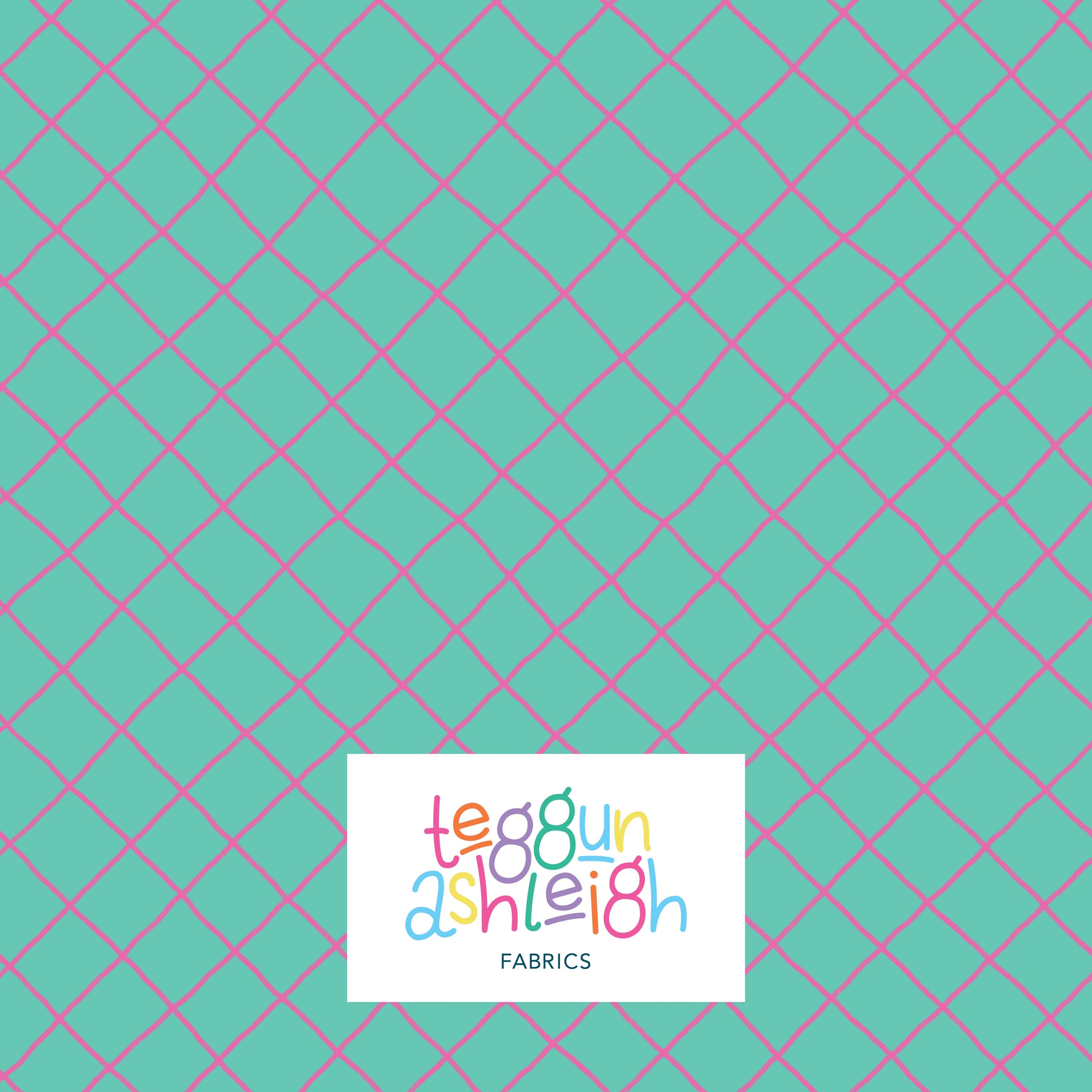 Pre-Order: Checkered Lines (Pink on Teal)