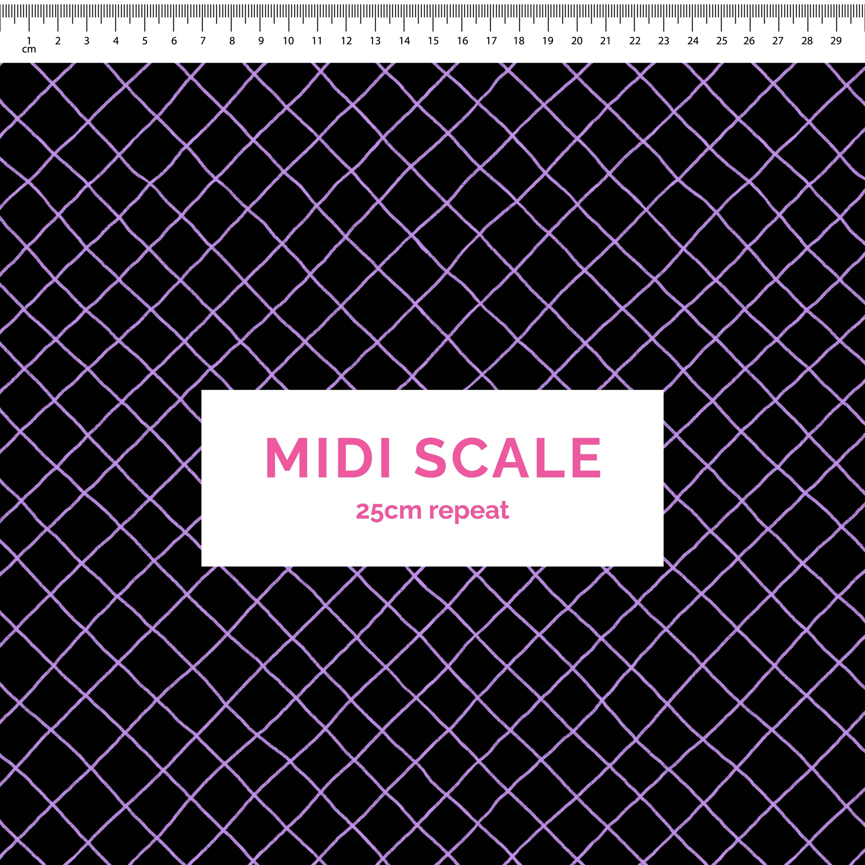 Pre-Order: Checkered Lines (Purple on Black)