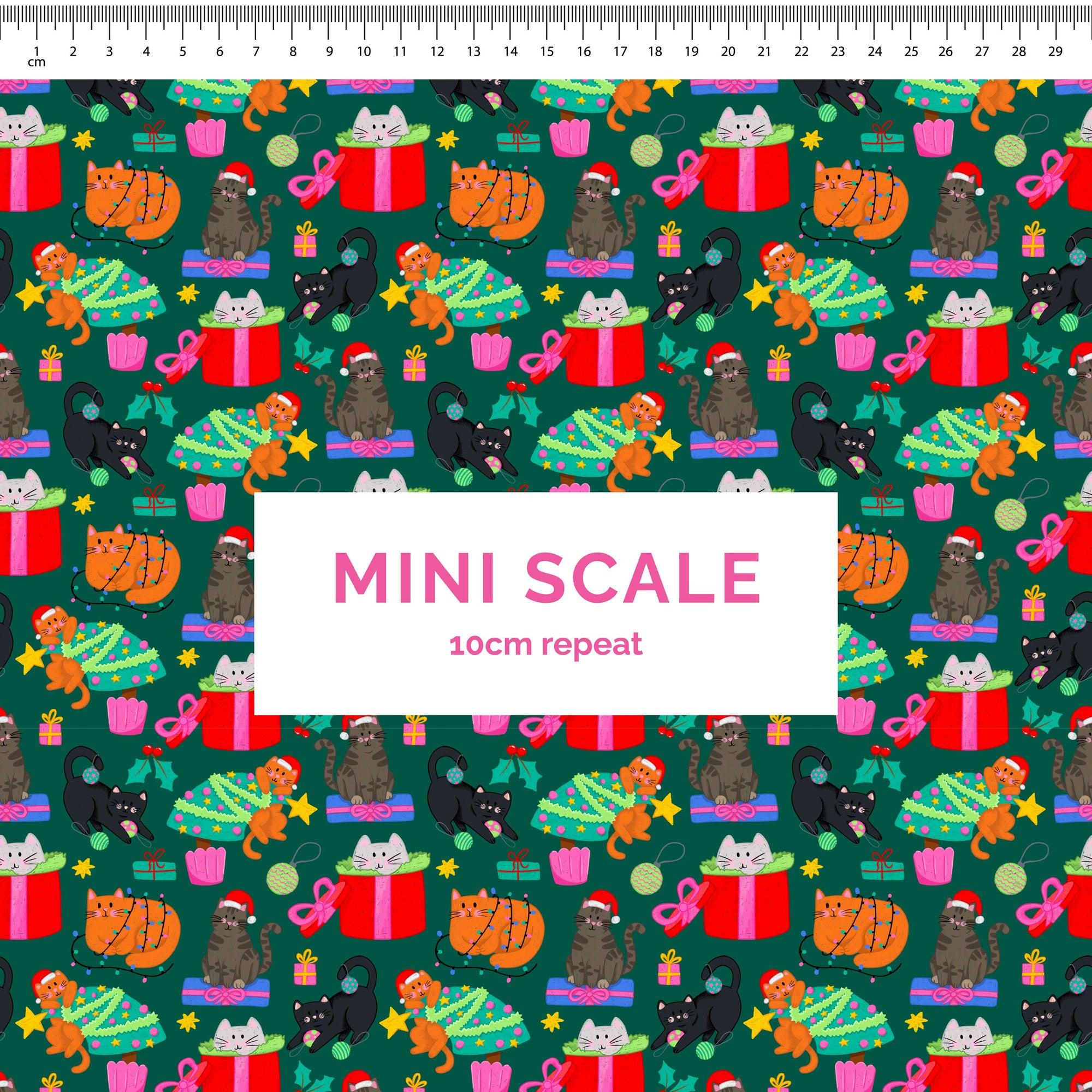 Pre-Order: Christmas Cats (Dark Green)