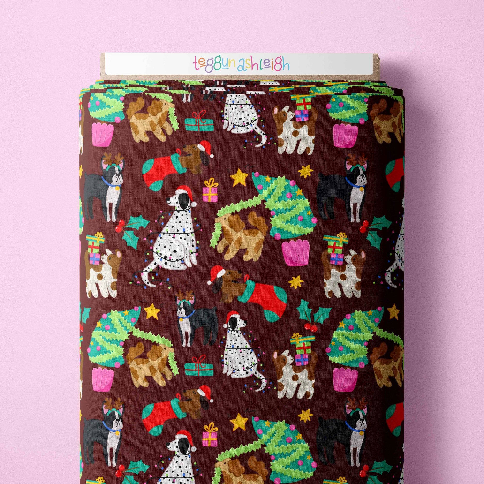 Pre-Order: Christmas Dogs (Maroon)