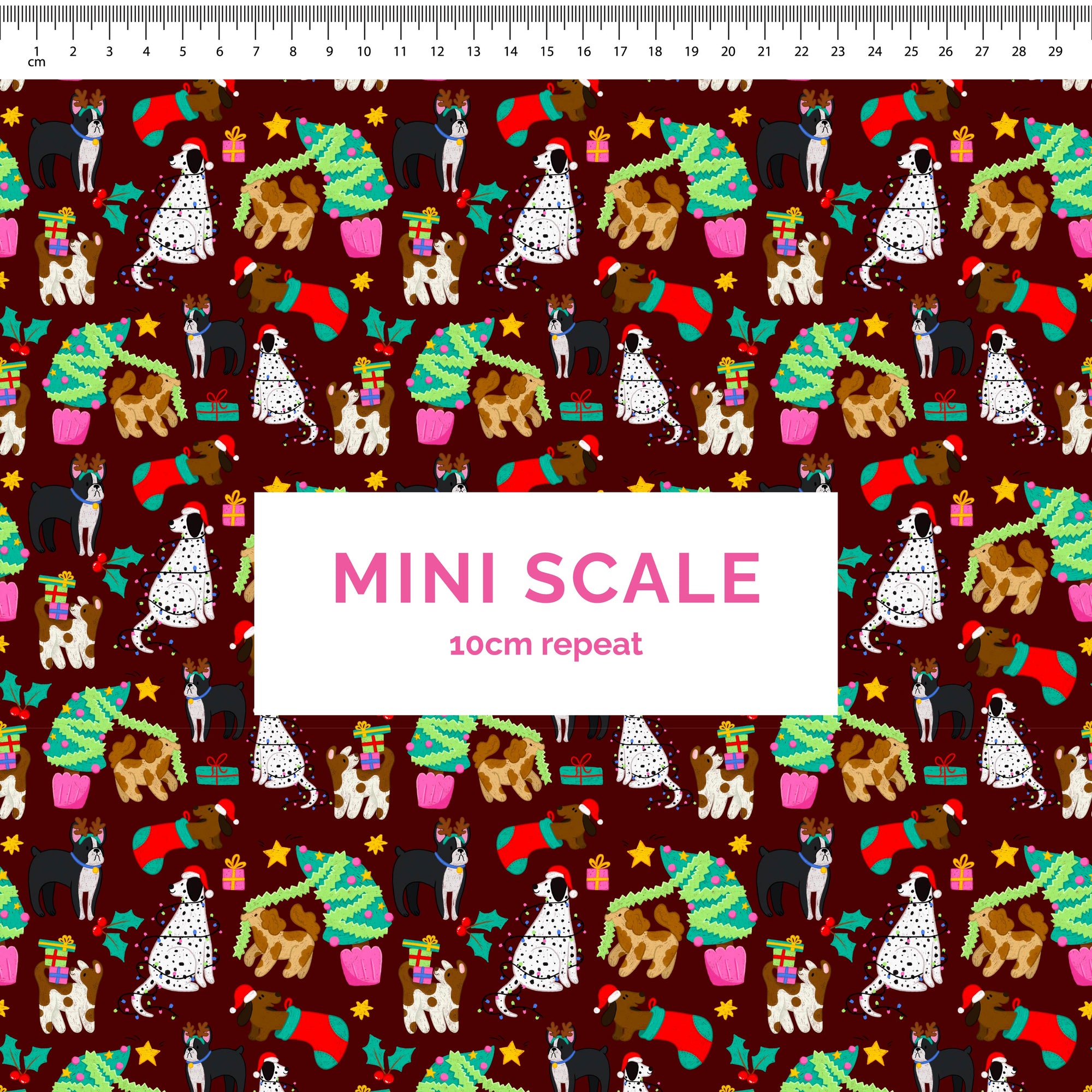 Pre-Order: Christmas Dogs (Maroon)