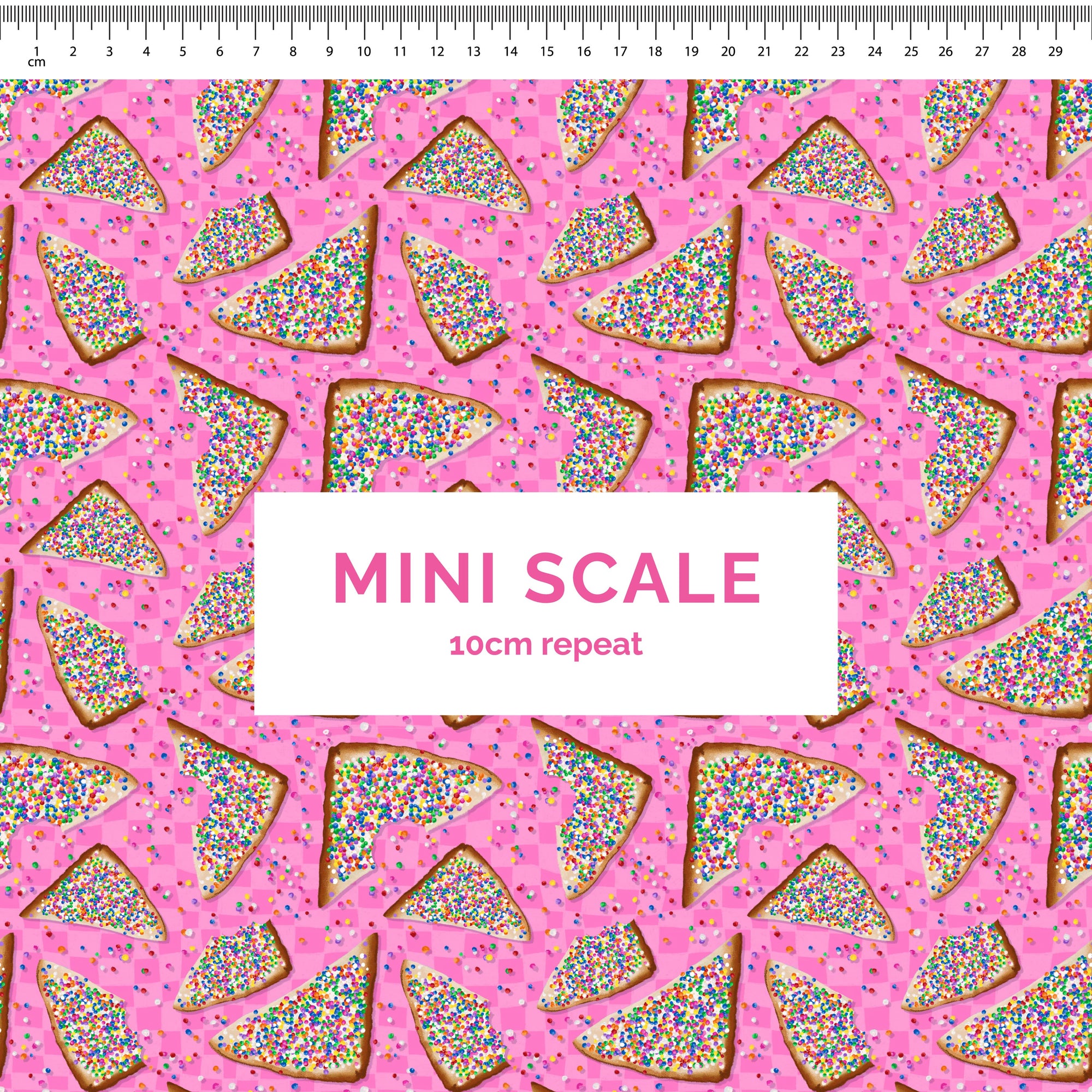 Fairy Bread (Pink Check) - 0.5m - Mini Scale - Cotton Woven