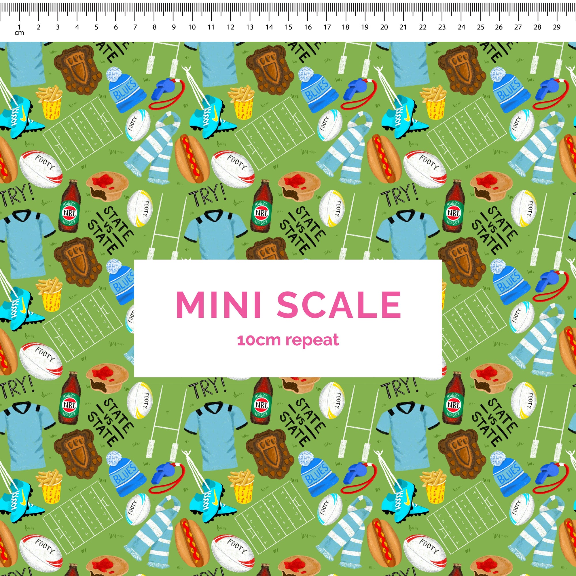 State Of Origin (NSW Blues) - 0.5m - Mini Scale - Cotton Woven