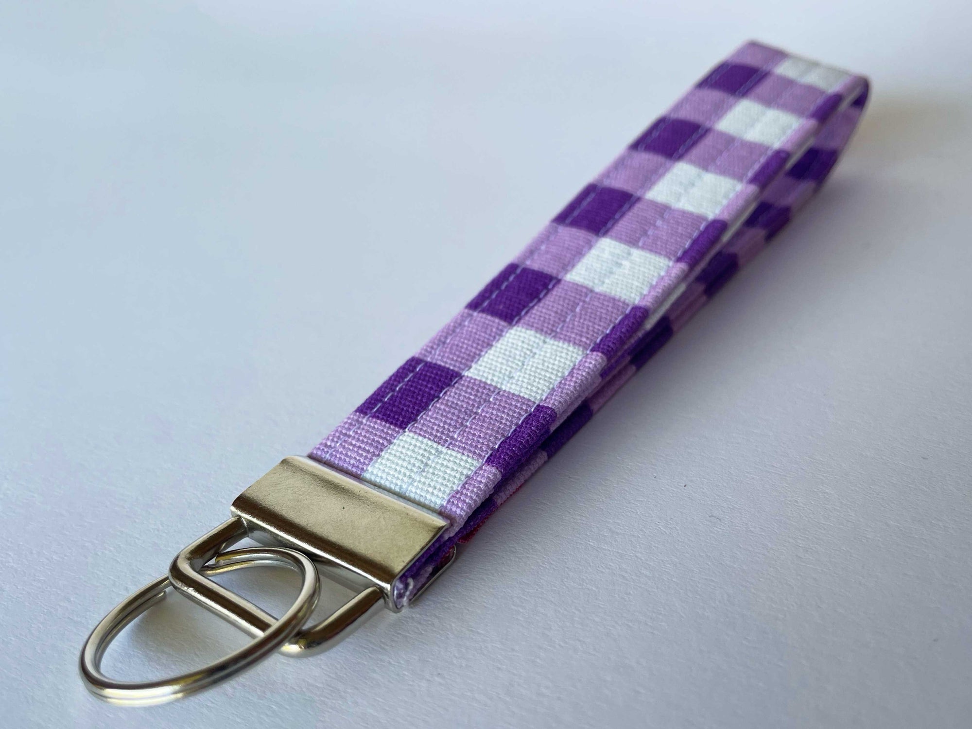 Key Fob/Wristlet: Purple Gingham