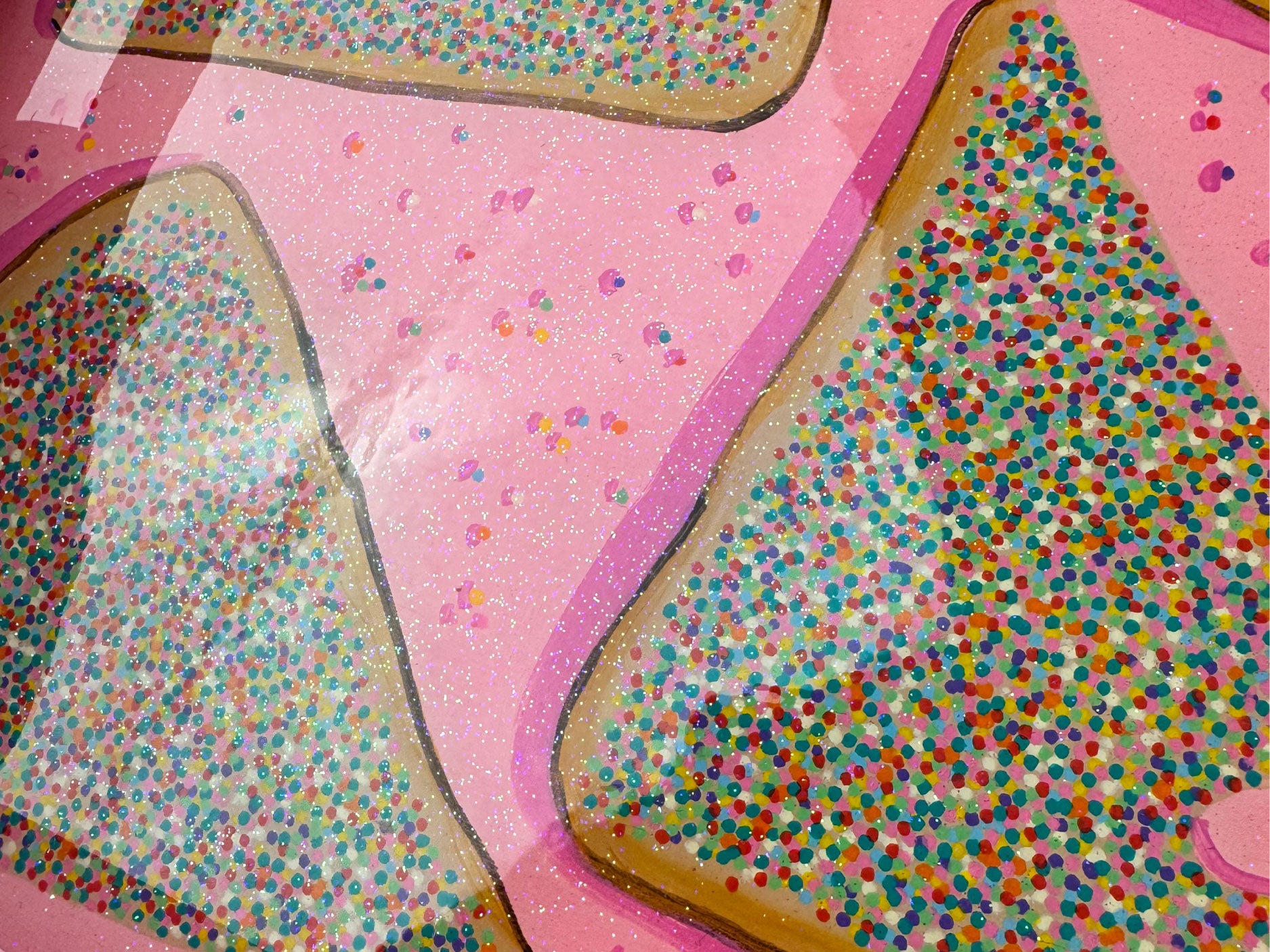 Hand-painted Resin Tray: Fairybread (Pink Glitter)