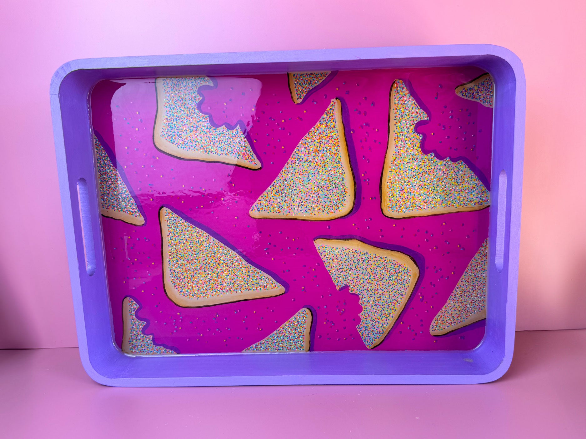 Hand-painted Resin Tray: Fairybread (Purple/Pink)