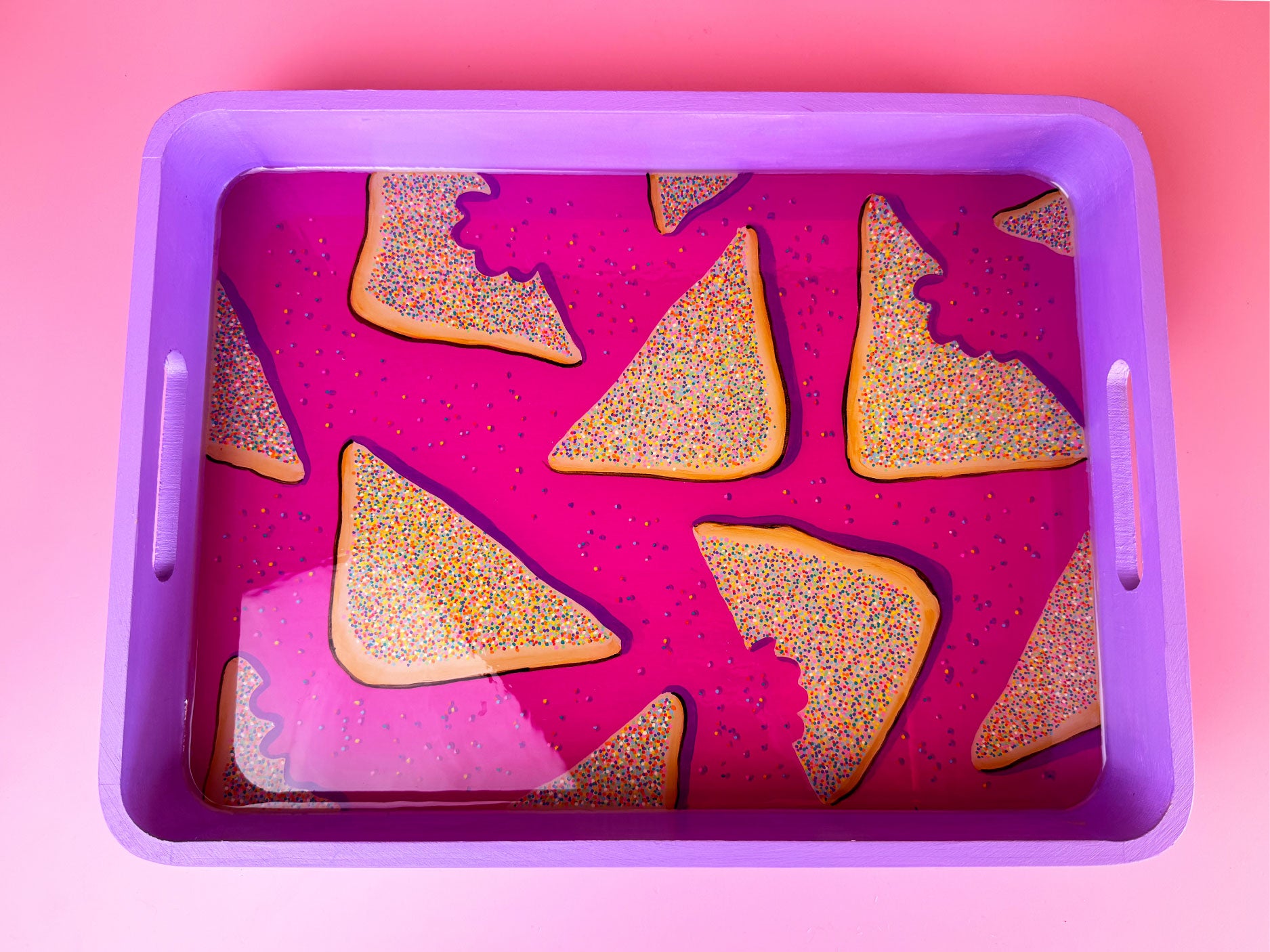 Hand-painted Resin Tray: Fairybread (Purple/Pink)