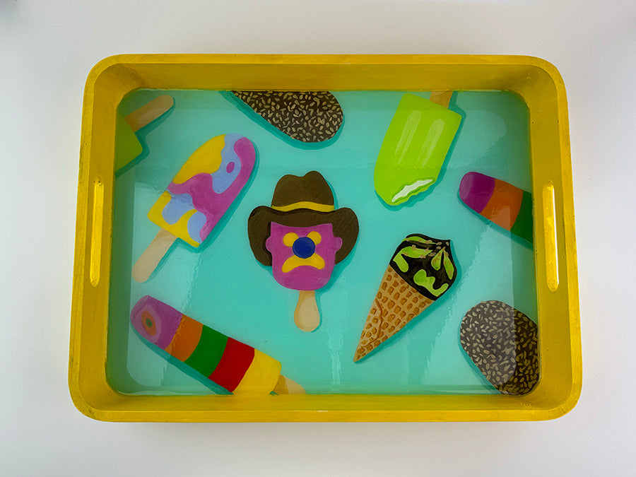 Hand-painted Resin Tray: Ice-creams