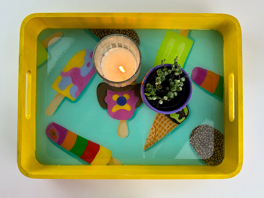 Hand-painted Resin Tray: Ice-creams