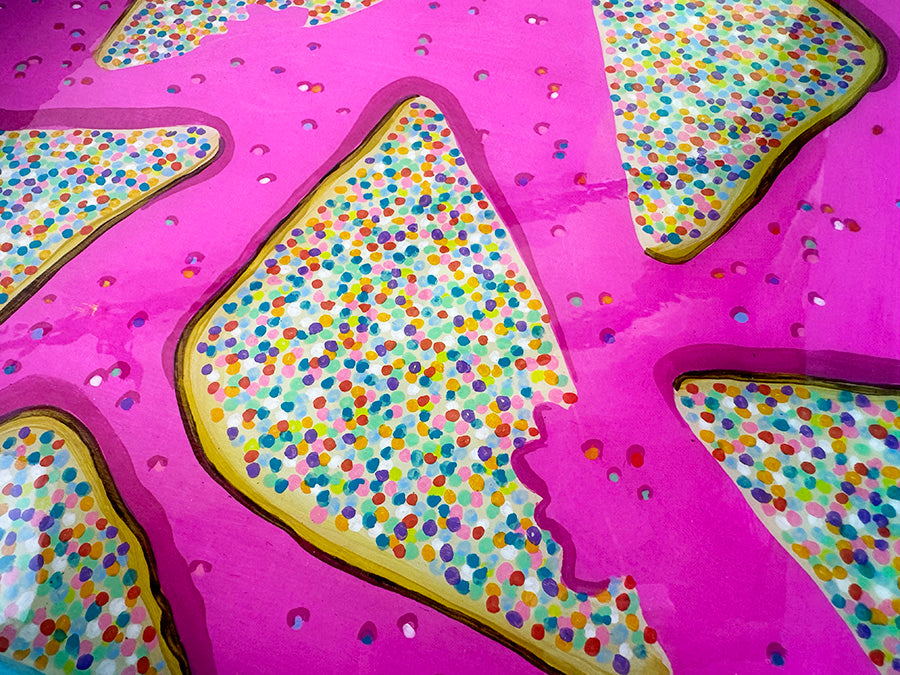 Hand-painted Resin Tray: Fairybread (Teal/Pink)