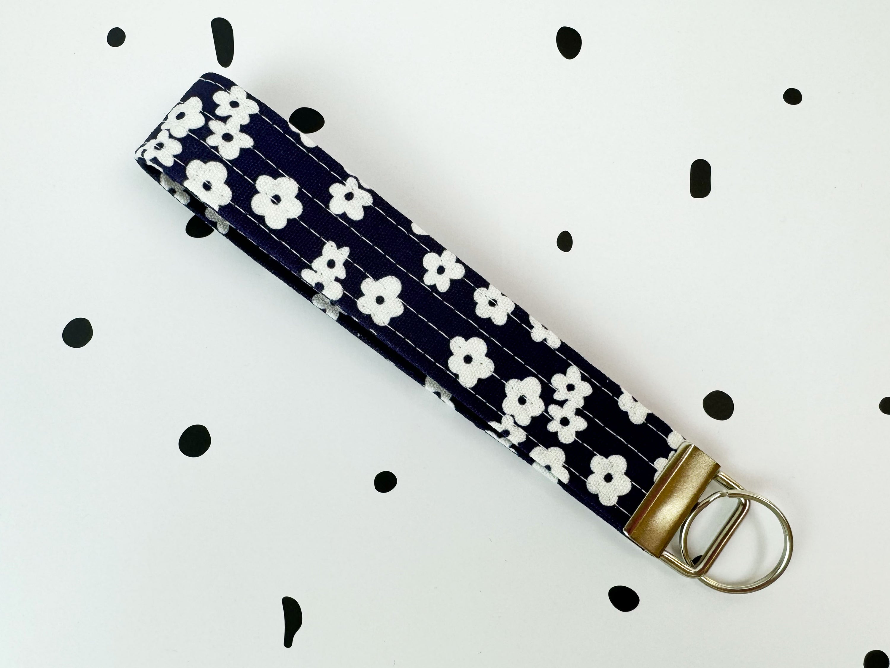 Key Fobs/Wristlet: Navy Ditsy Florals