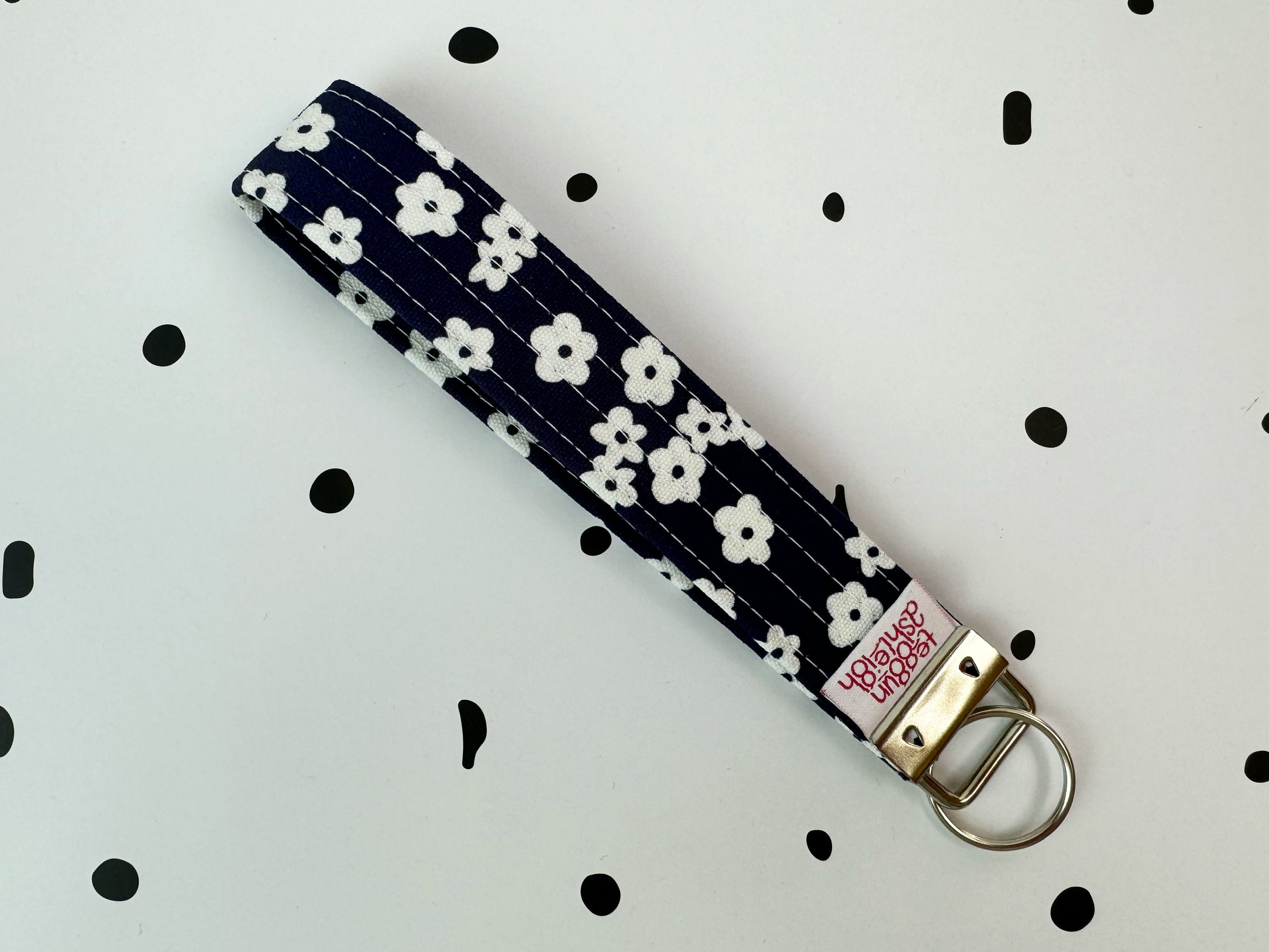 Key Fobs/Wristlet: Navy Ditsy Florals