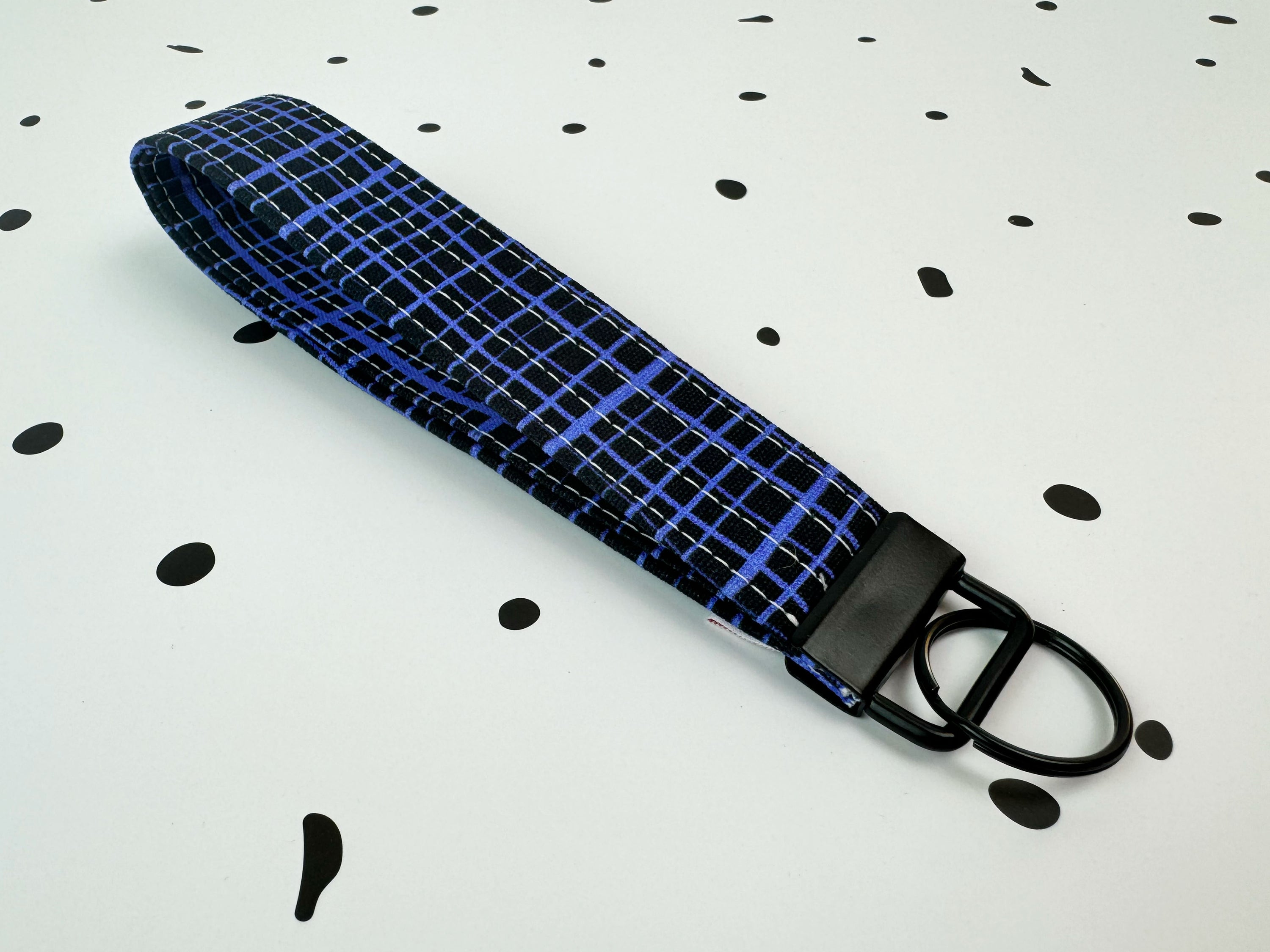 Key Fobs/Wristlet: Electric Blue Plaid