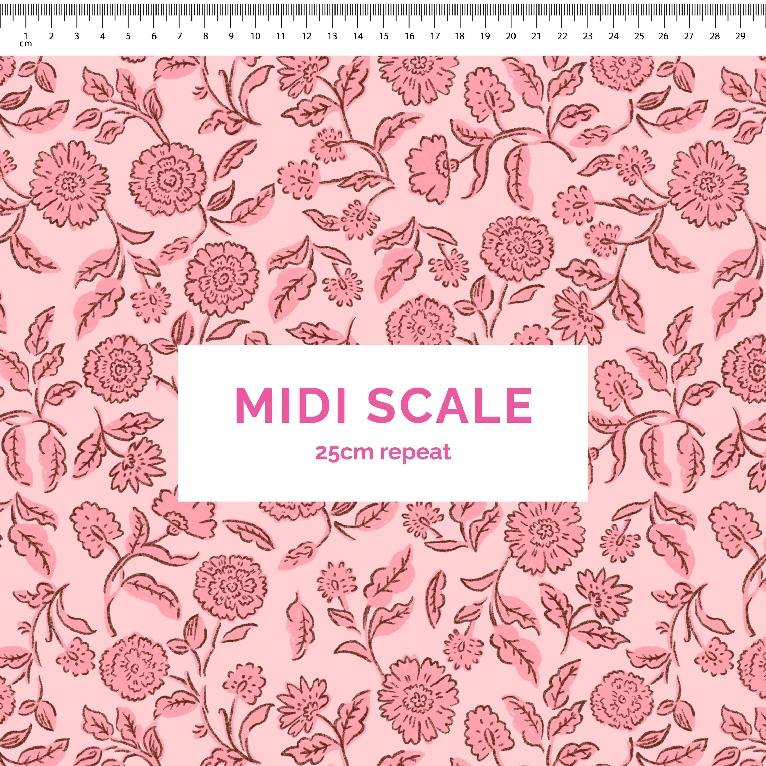 Pre-Order: Block Print Blooms (Pink)