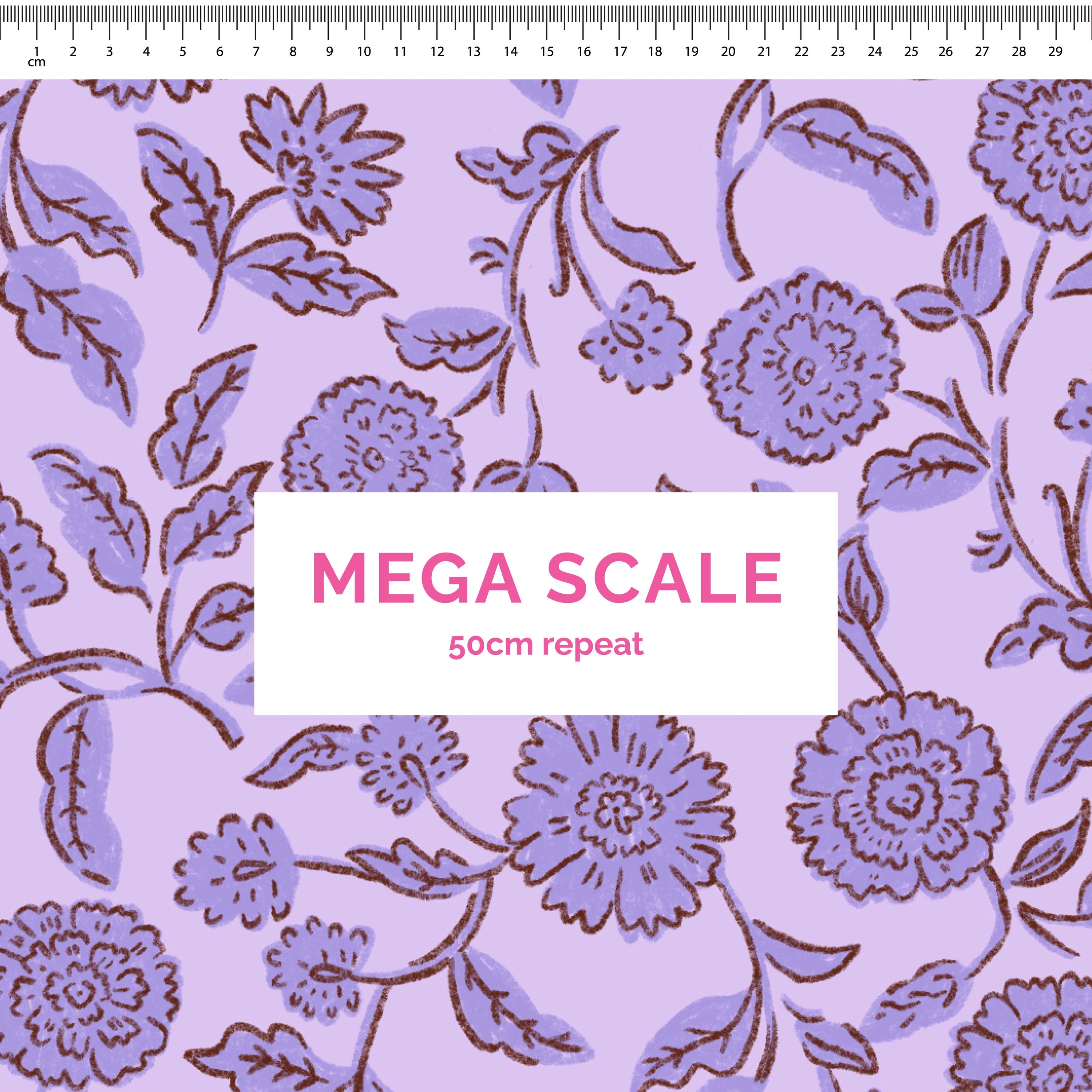 Pre-Order: Block Print Blooms (Purple)