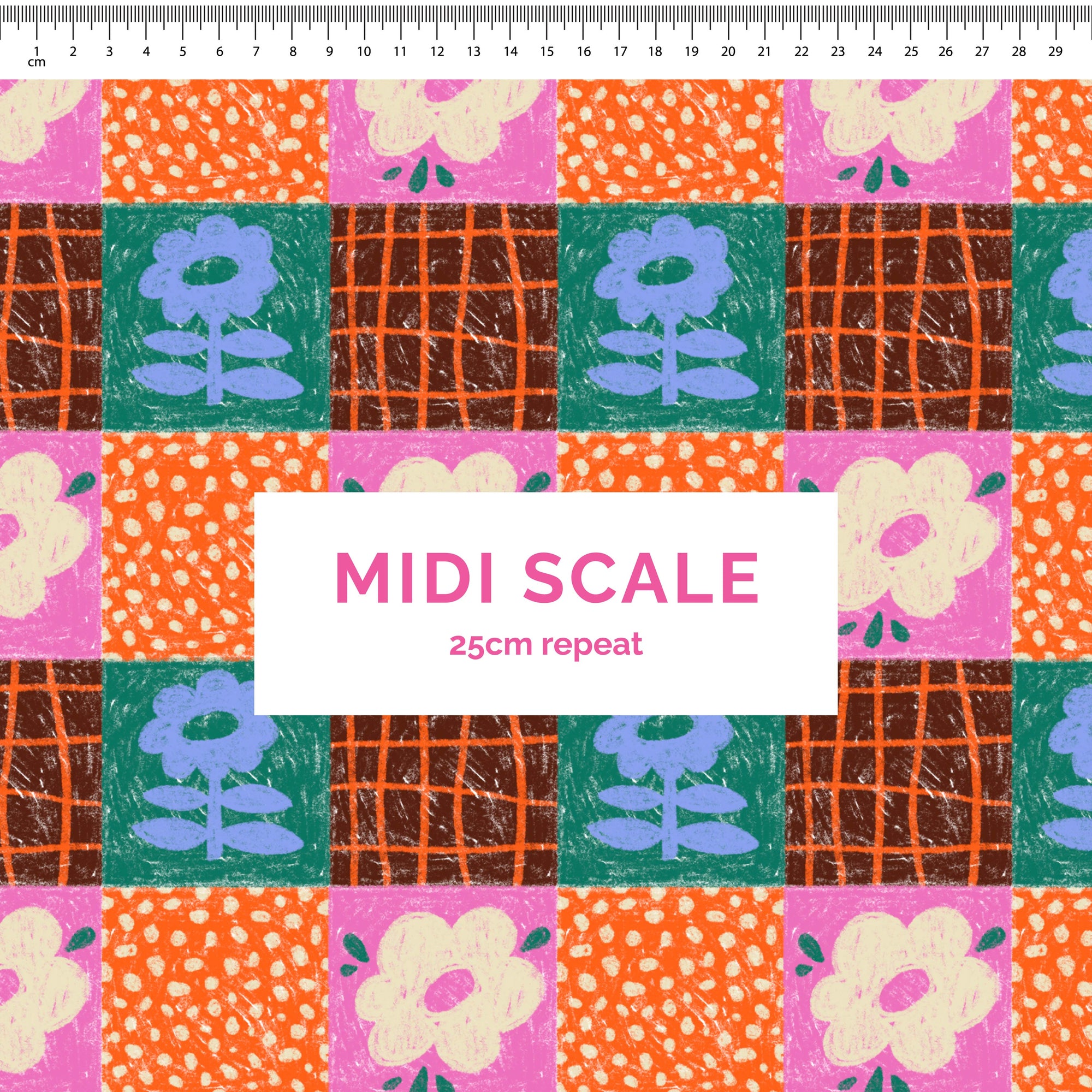 Midnight Patchwork - 0.5m - Midi Scale - Cotton Woven