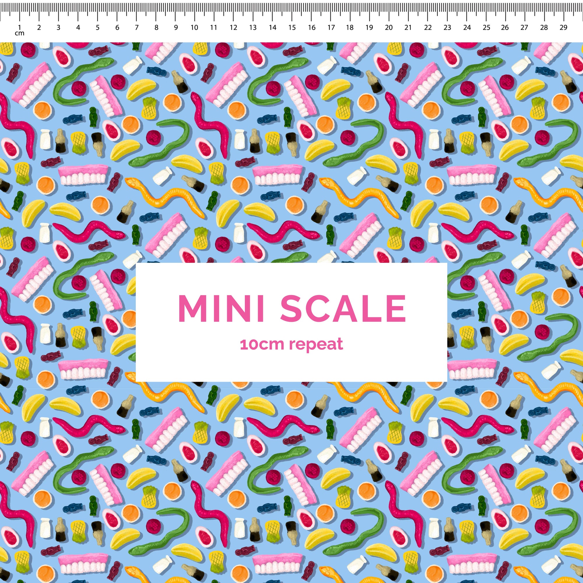 Party Mix (Blue) - 0.5m - Mini Scale - Cotton Woven