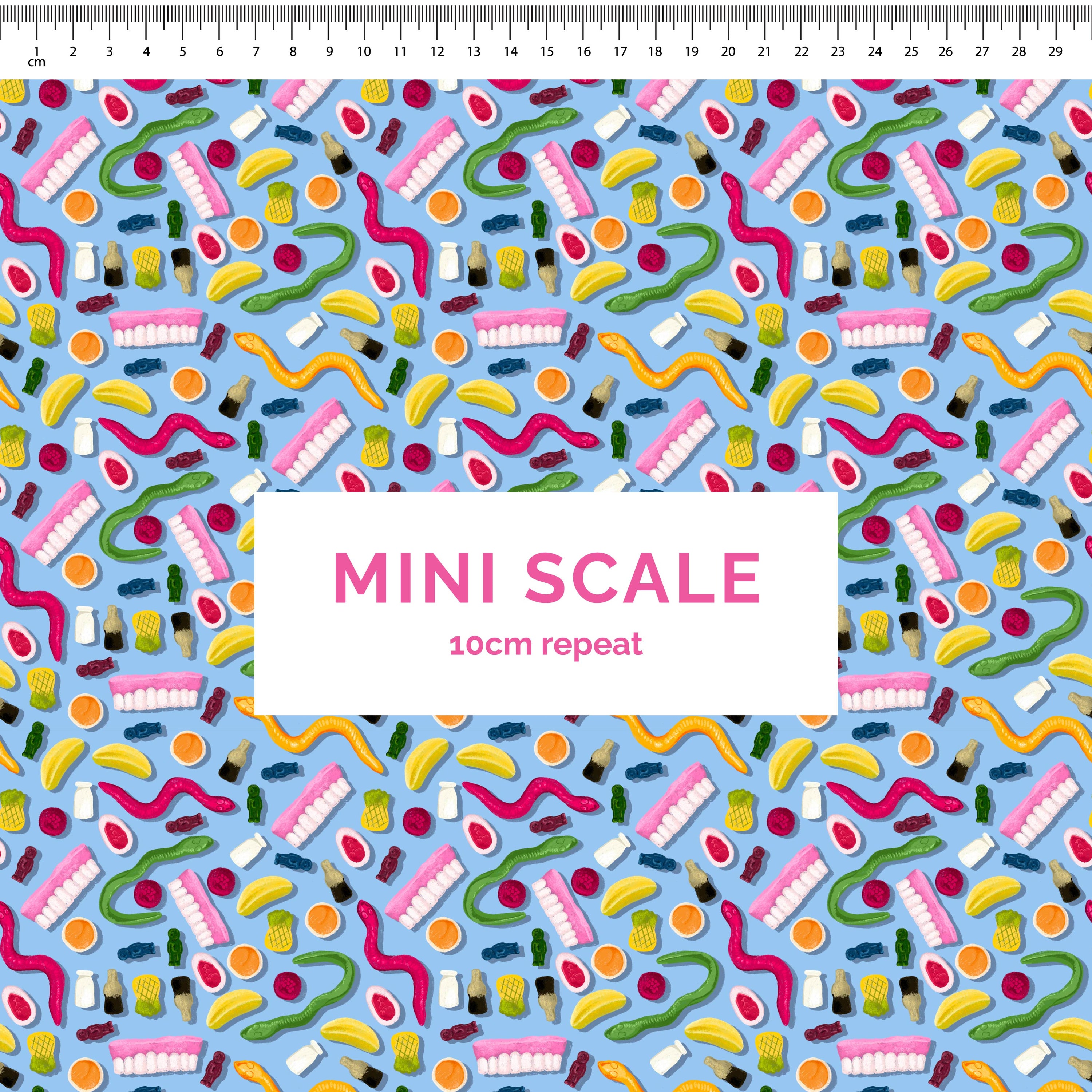 Party Mix (Blue) - 0.5m - Mini Scale - Cotton Woven
