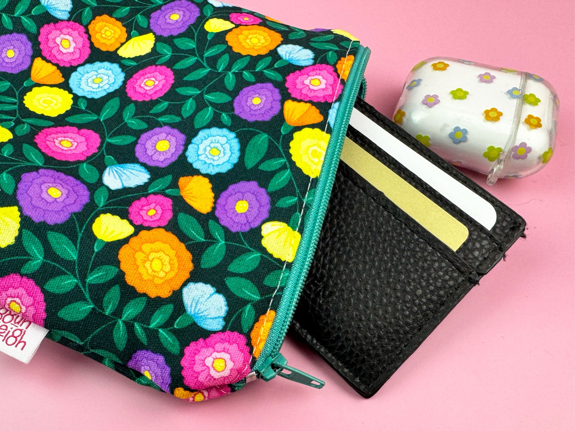 Small Zipper Pouch: Maddy Florals