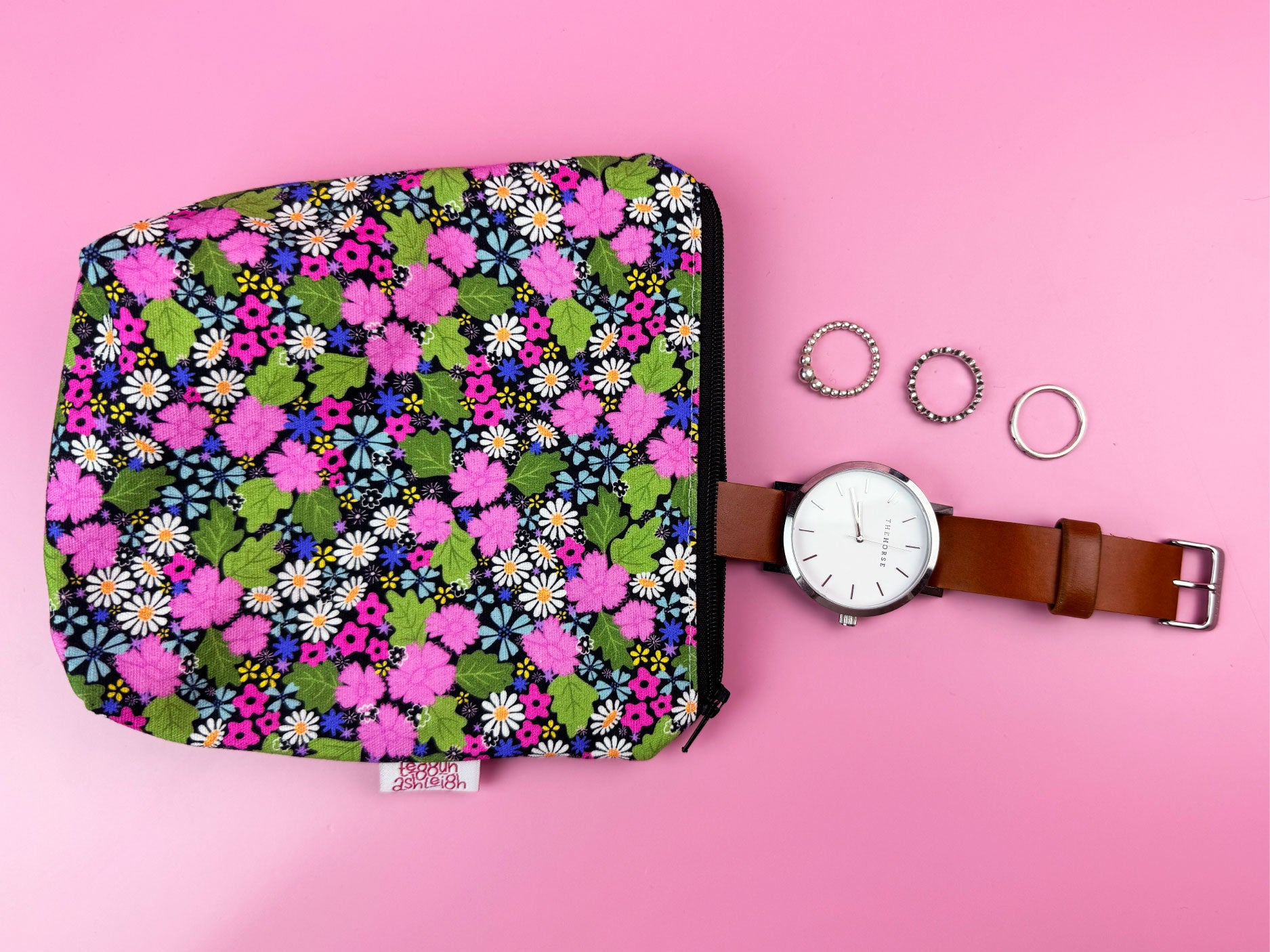 Small Zipper Pouch: Ava Florals