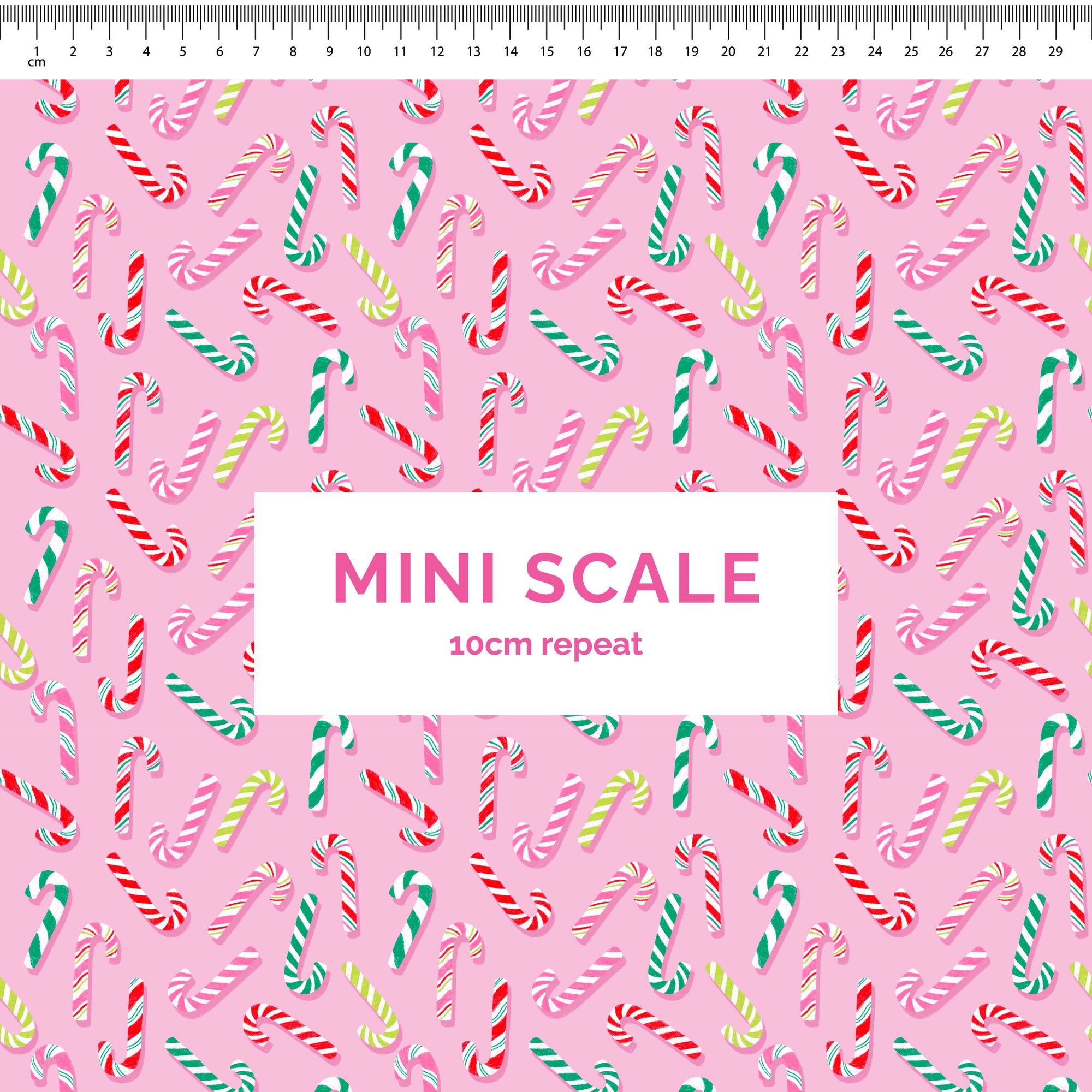 Candy Canes - 0.5m - Mini Scale - Cotton Woven