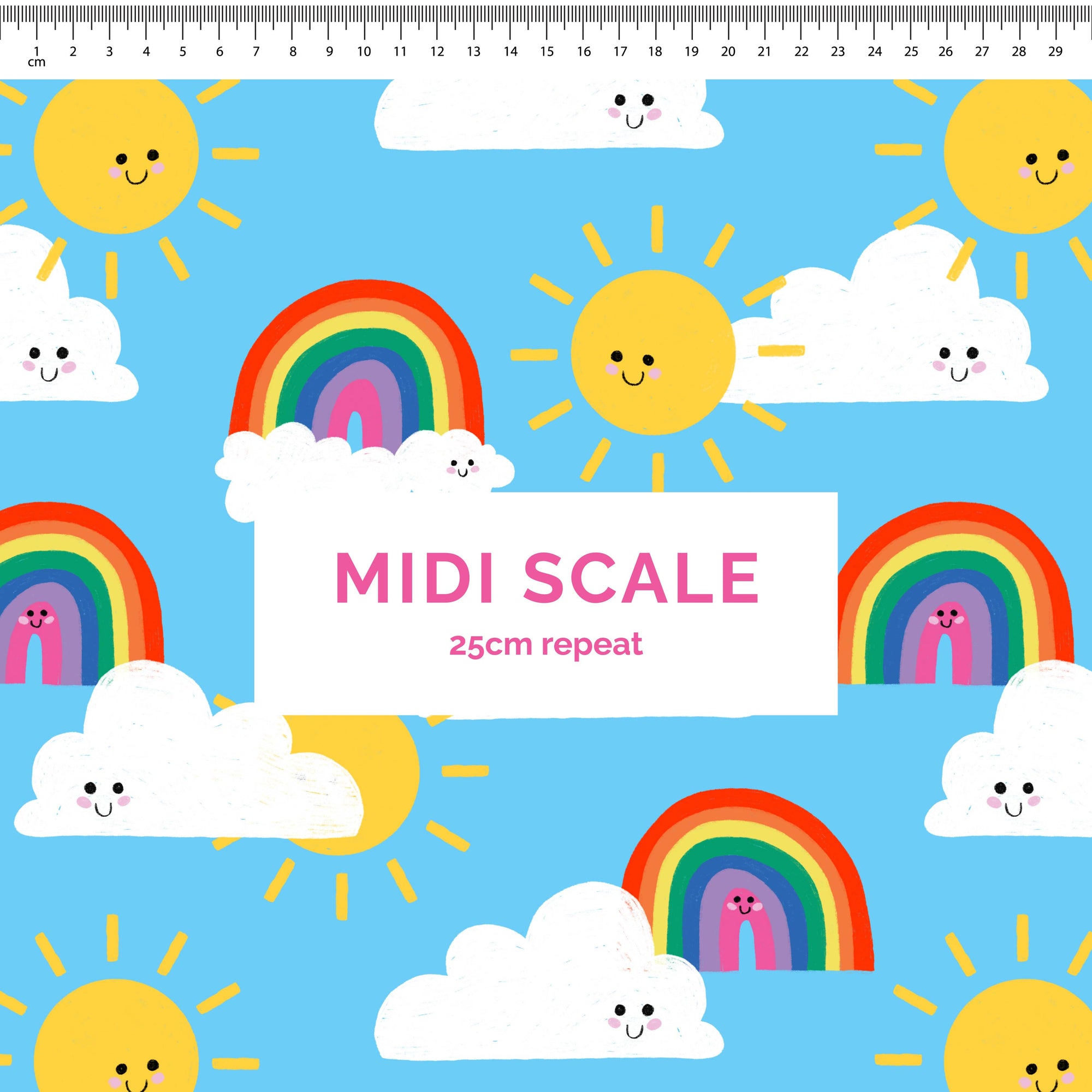 Happy Sunshine - 0.5m - Midi Scale - Cotton Woven